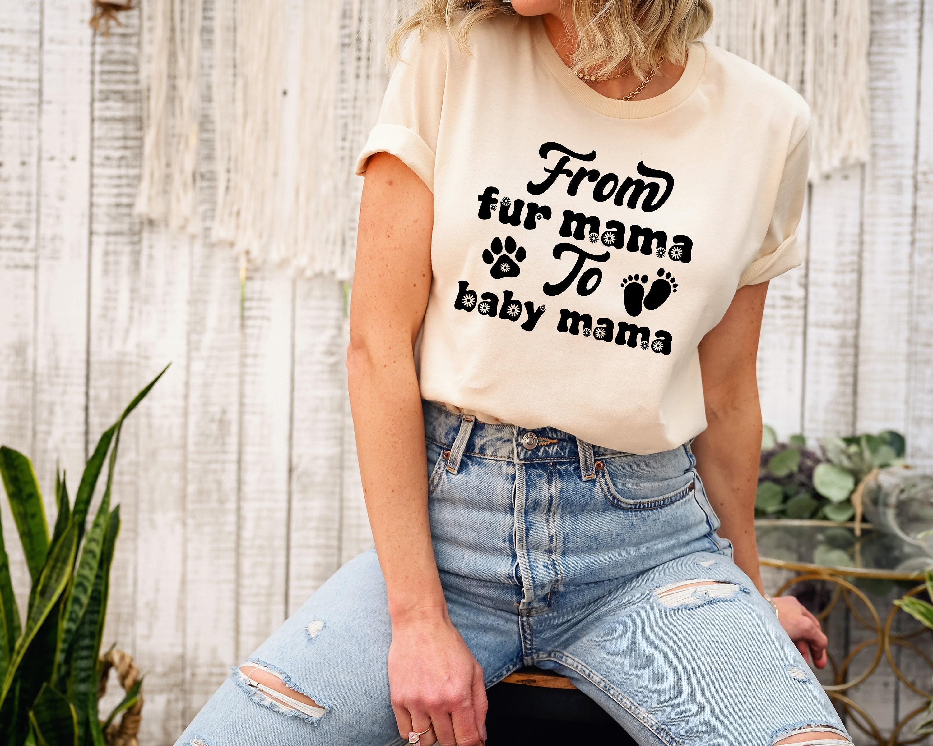 From Fur Mama To Baby Mama Sweatshirt, Dog Mom Pregnancy Announcement Shirt, Pet Owner Hoodie For Pregnant, Cute Gift Fo