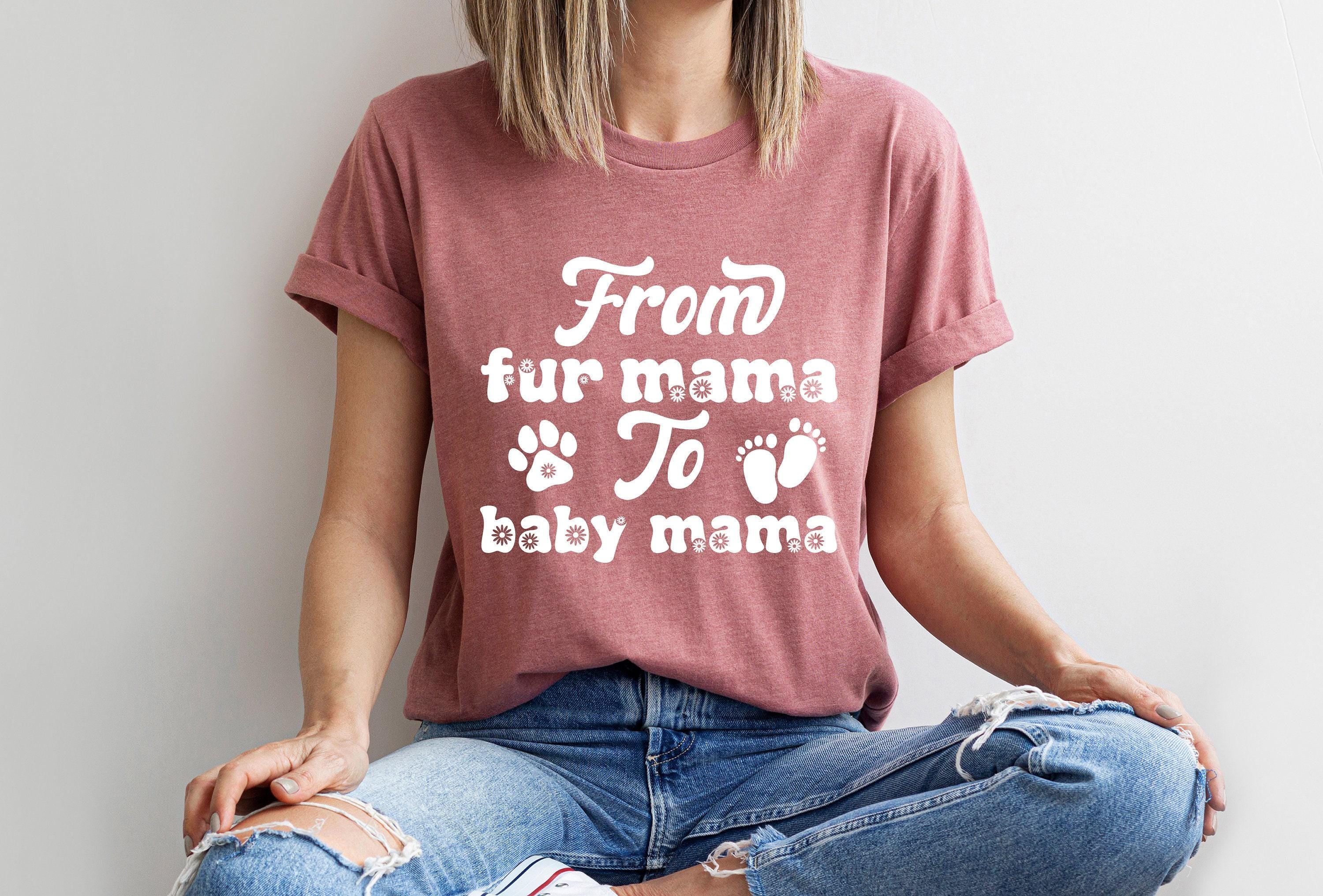 From Fur Mama To Baby Mama Sweatshirt, Dog Mom Pregnancy Announcement Shirt, Pet Owner Hoodie For Pregnant, Cute Gift Fo