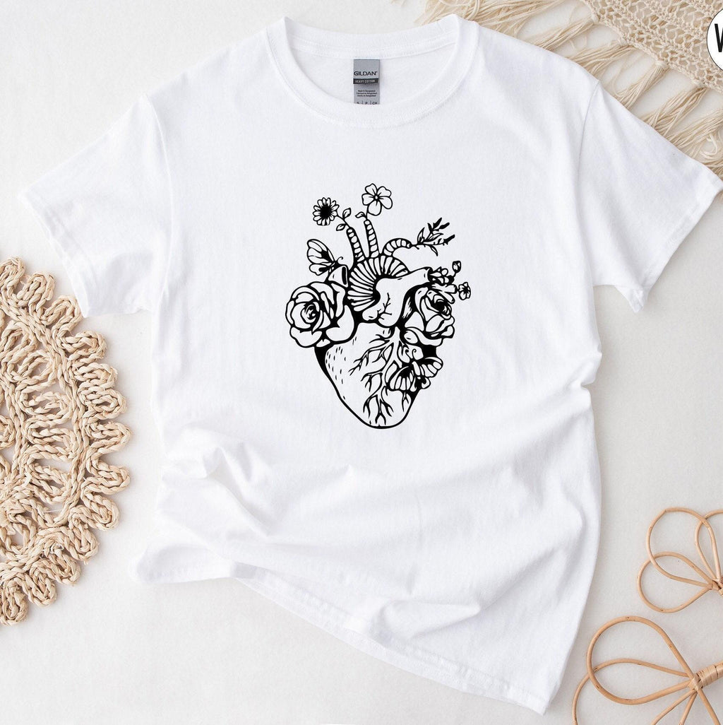 Flowery Heart Shirt, Anatomical Heart Shirt, Cardiac Nurse Shirts, Trendy Doctor Shirts, Cardiologist Gifts, Gifts For Doctors