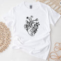 Flowery Heart Shirt, Anatomical Heart Shirt, Cardiac Nurse Shirts, Trendy Doctor Shirts, Cardiologist Gifts, Gifts For Doctors