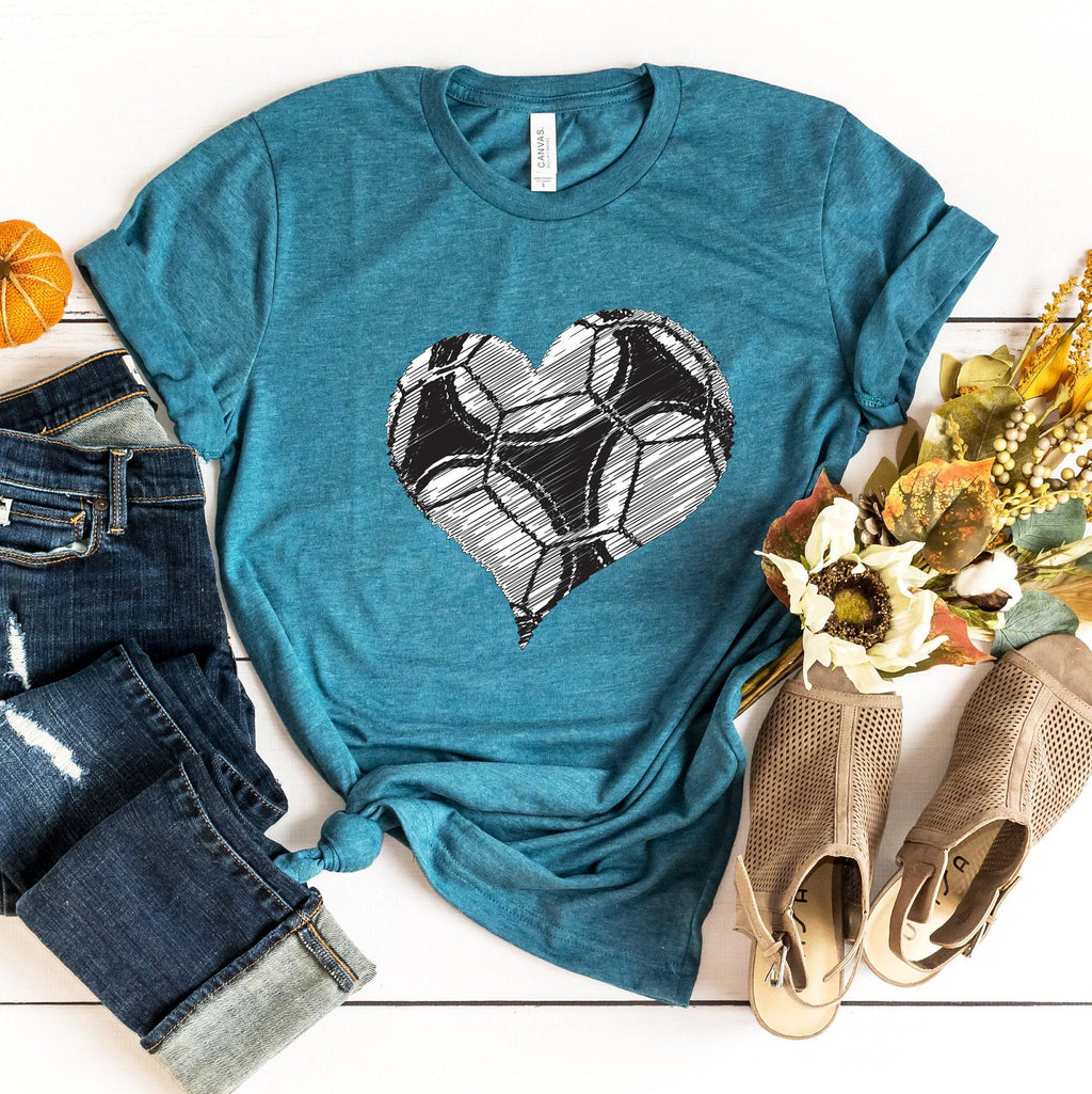Women's Soccer Ball Heart Sweatshirt, Soccer Mom Shirt, Cute Soccer Player Shirt, Soccer Mama Shirt, Soccer Cheer Gifts For Her