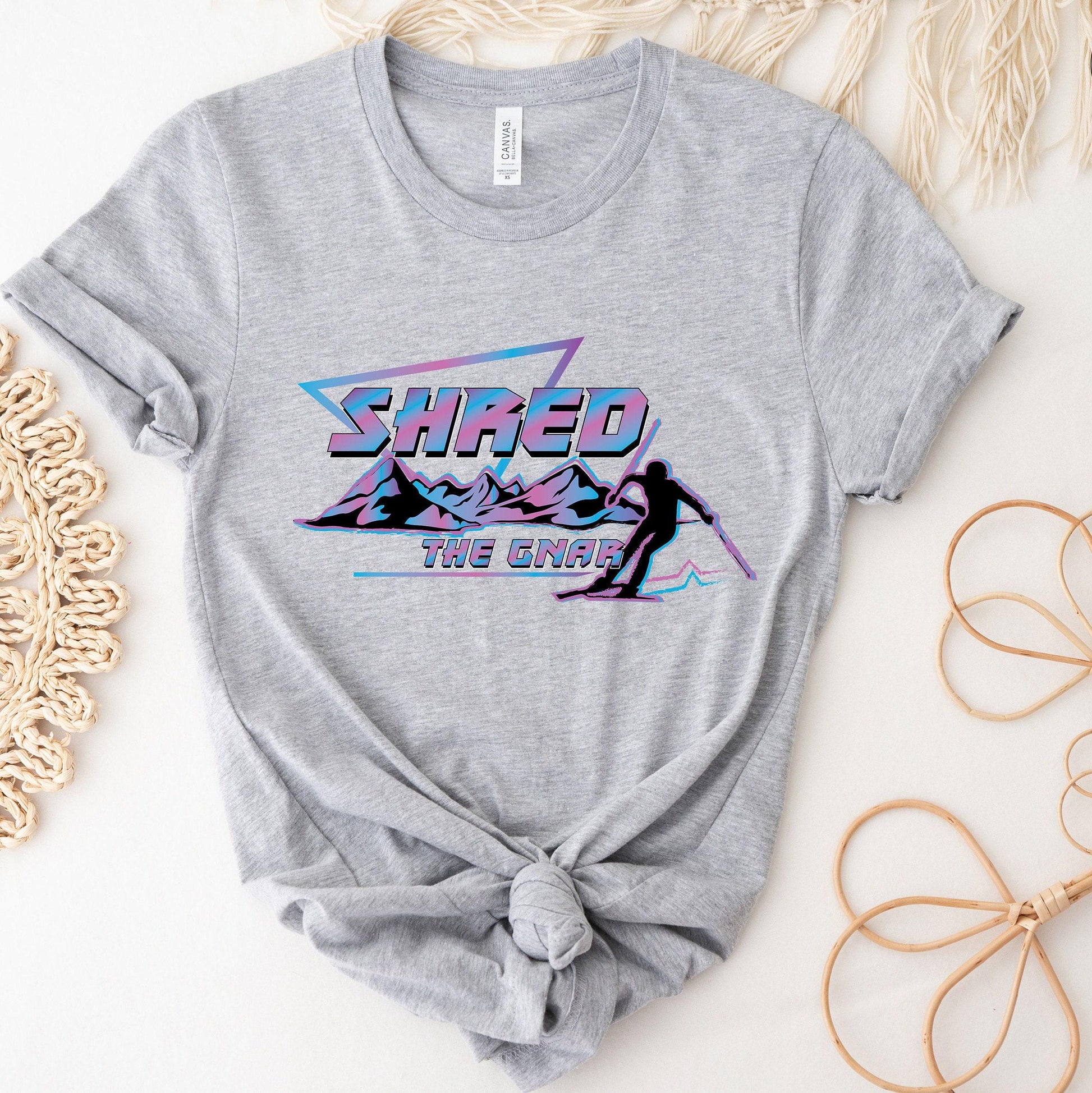 Shred The Gnar Shirt, Funny Skiing Shirt, Ski Sweatshirt, Winter Vacation Shirt, Skiing Trip Shirt, Skier Shirt, Gifts For Skiers