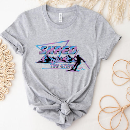 Shred The Gnar Shirt, Funny Skiing Shirt, Ski Sweatshirt, Winter Vacation Shirt, Skiing Trip Shirt, Skier Shirt, Gifts For Skiers