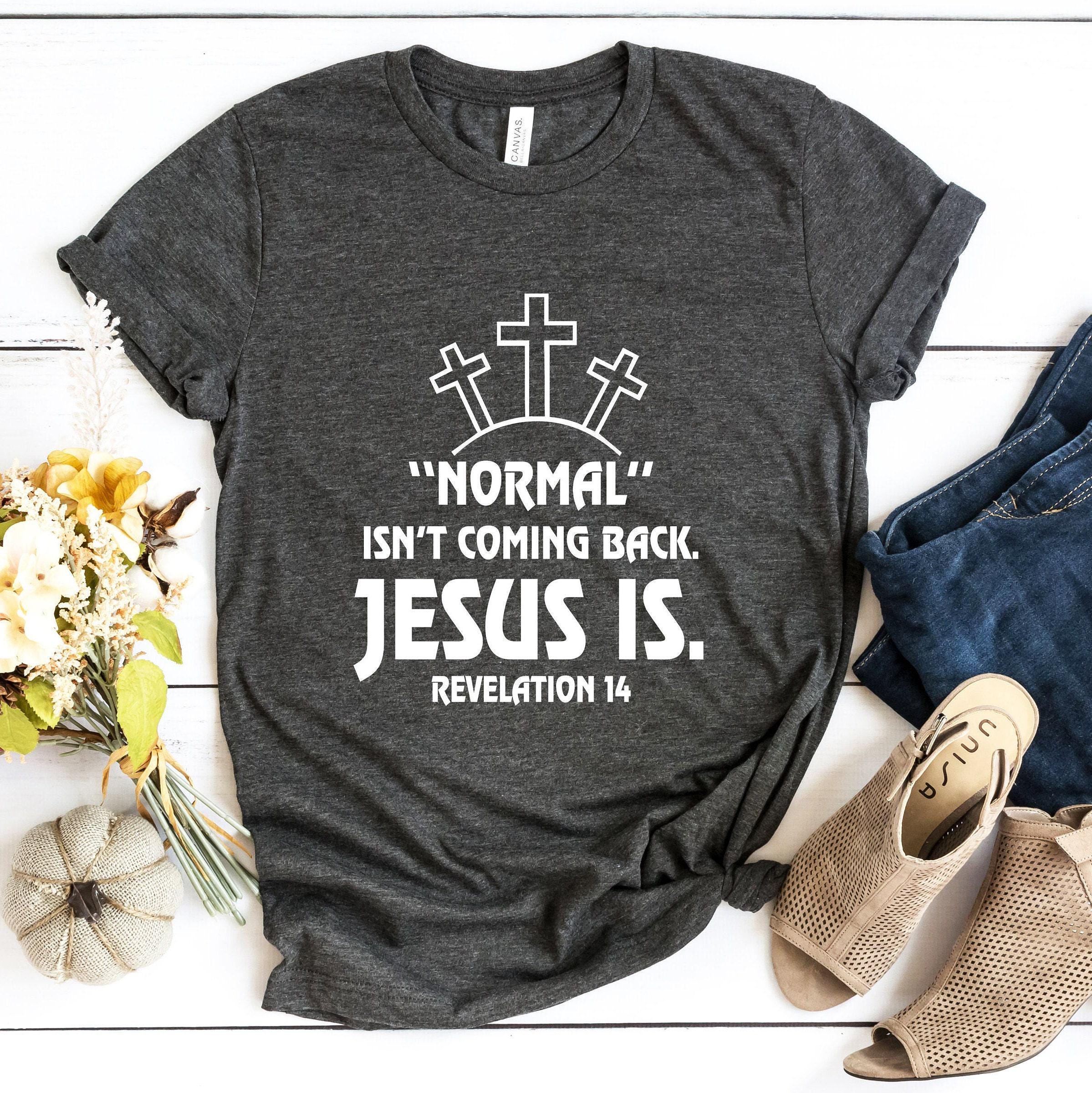 Normal Isn't Coming Back Jesus Is Sweatshirt, Revelation 14 Shirt, Bible Verse Hoodie, Trendy Christian T shirt, Motivat
