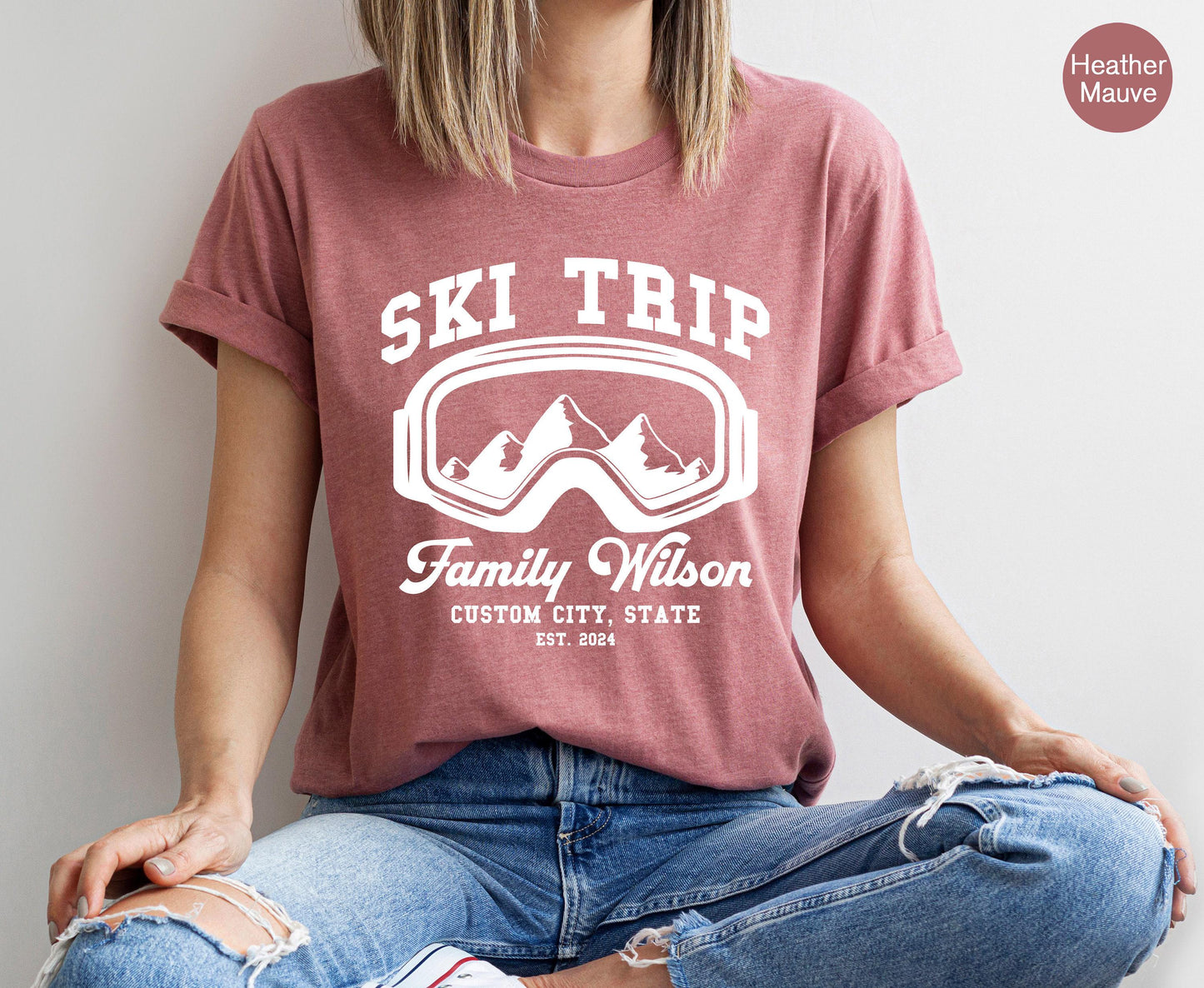Ski Trip Sweatshirt, Custom Family Hoodie For Women, Personalized City Shirt, Skiing Sweater, Winter Season Sweat, Gift For Skier