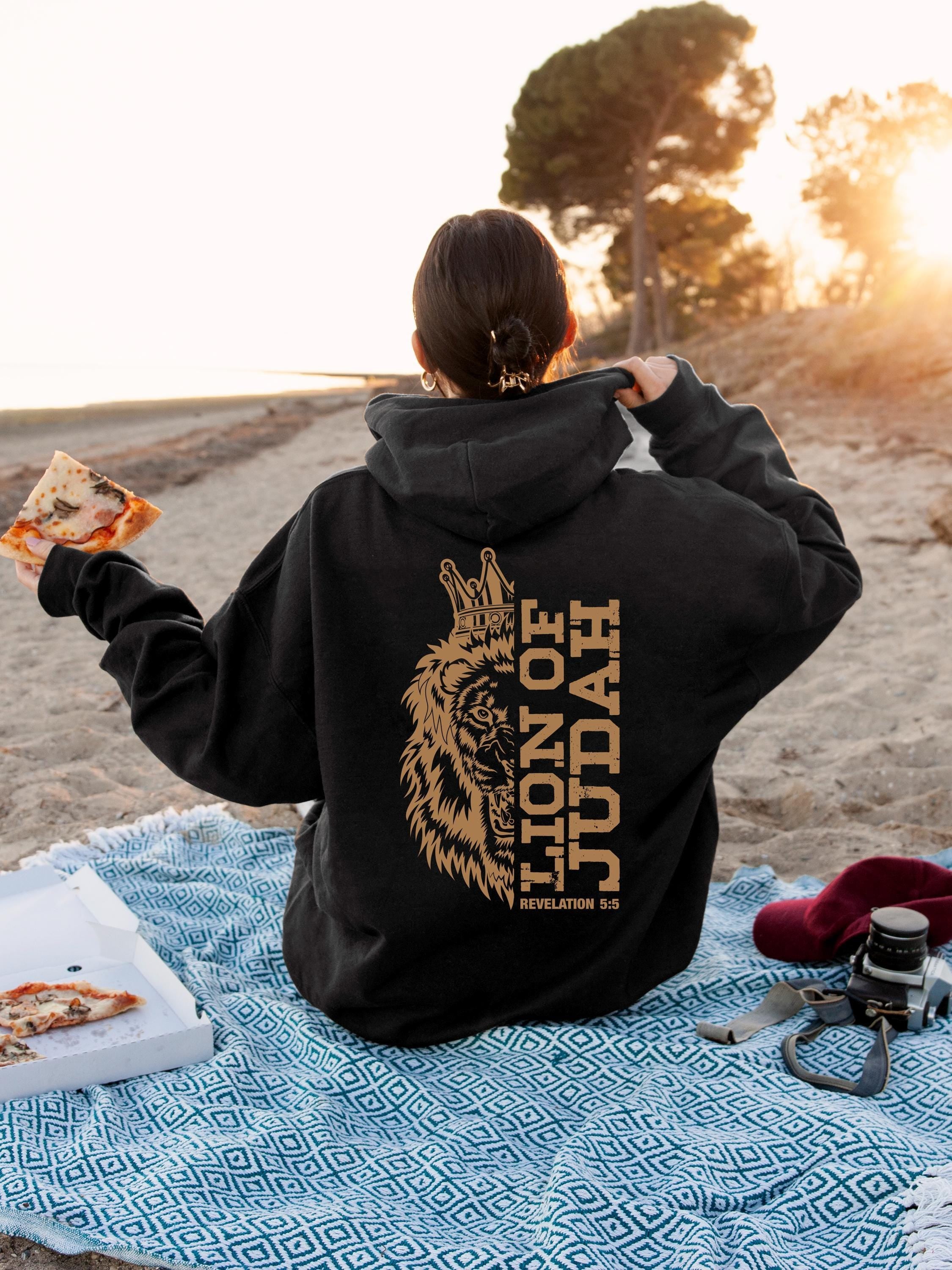 Lion of Judah Hoodie, Inspirational Christian Shirt, Ladies Bible Verse Sweatshirt, Lion Themed Religious Tee, Gift For 