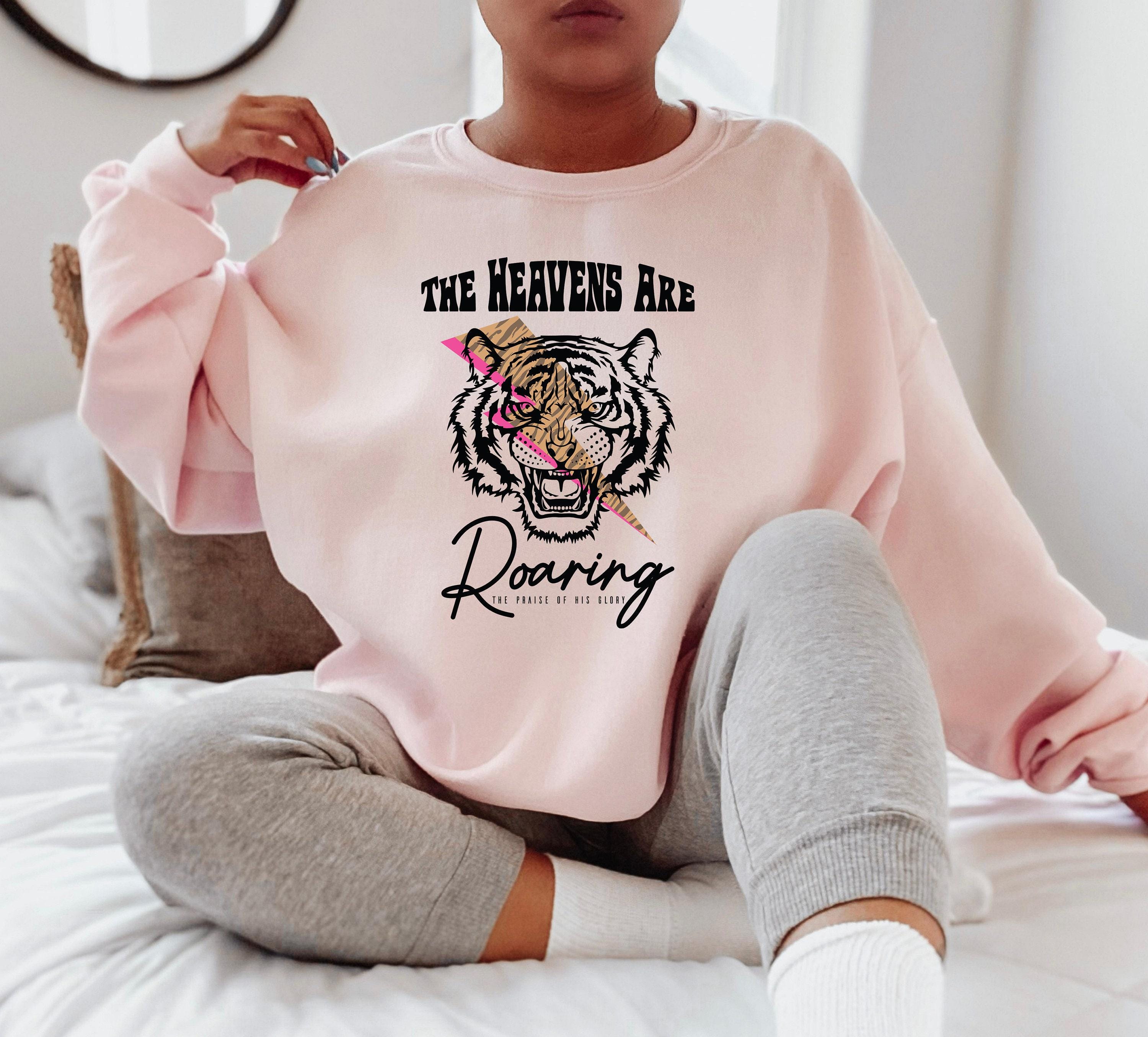 Aesthetic Christian Sweatshirt, Women's Religious Shirt, Bible Verse Hoodie, Faith Tshirt, Heavens Are Roaring Shirt, Ch