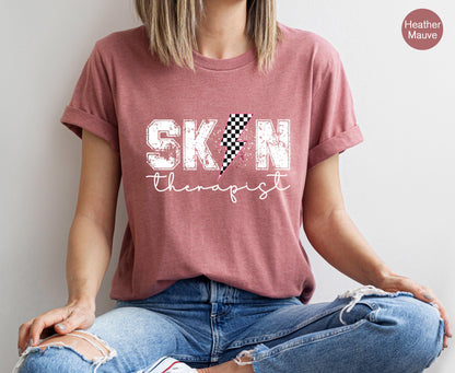 Trendy Skin Therapist Shirt, Women's Esthetician Sweatshirt, Cute Cosmetologist Shirt, Esthetician Graduation Gifts, Beautician Gift