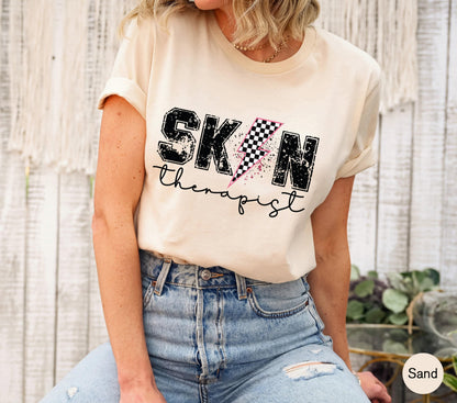 Trendy Skin Therapist Shirt, Women's Esthetician Sweatshirt, Cute Cosmetologist Shirt, Esthetician Graduation Gifts, Beautician Gift
