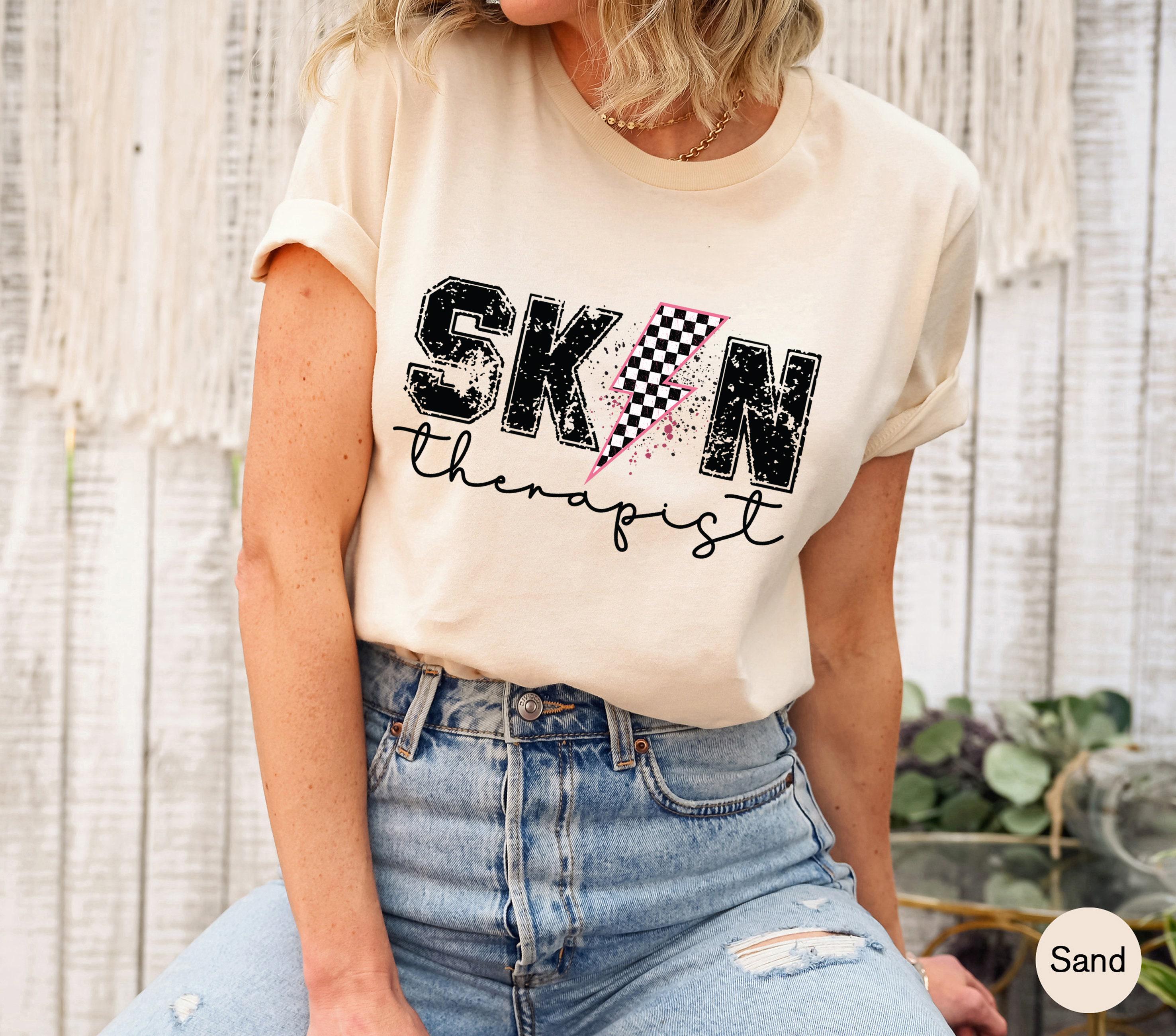 Trendy Skin Therapist Shirt, Women's Esthetician Sweatshirt, Cute Cosmetologist Shirt, Esthetician Graduation Gifts, Bea