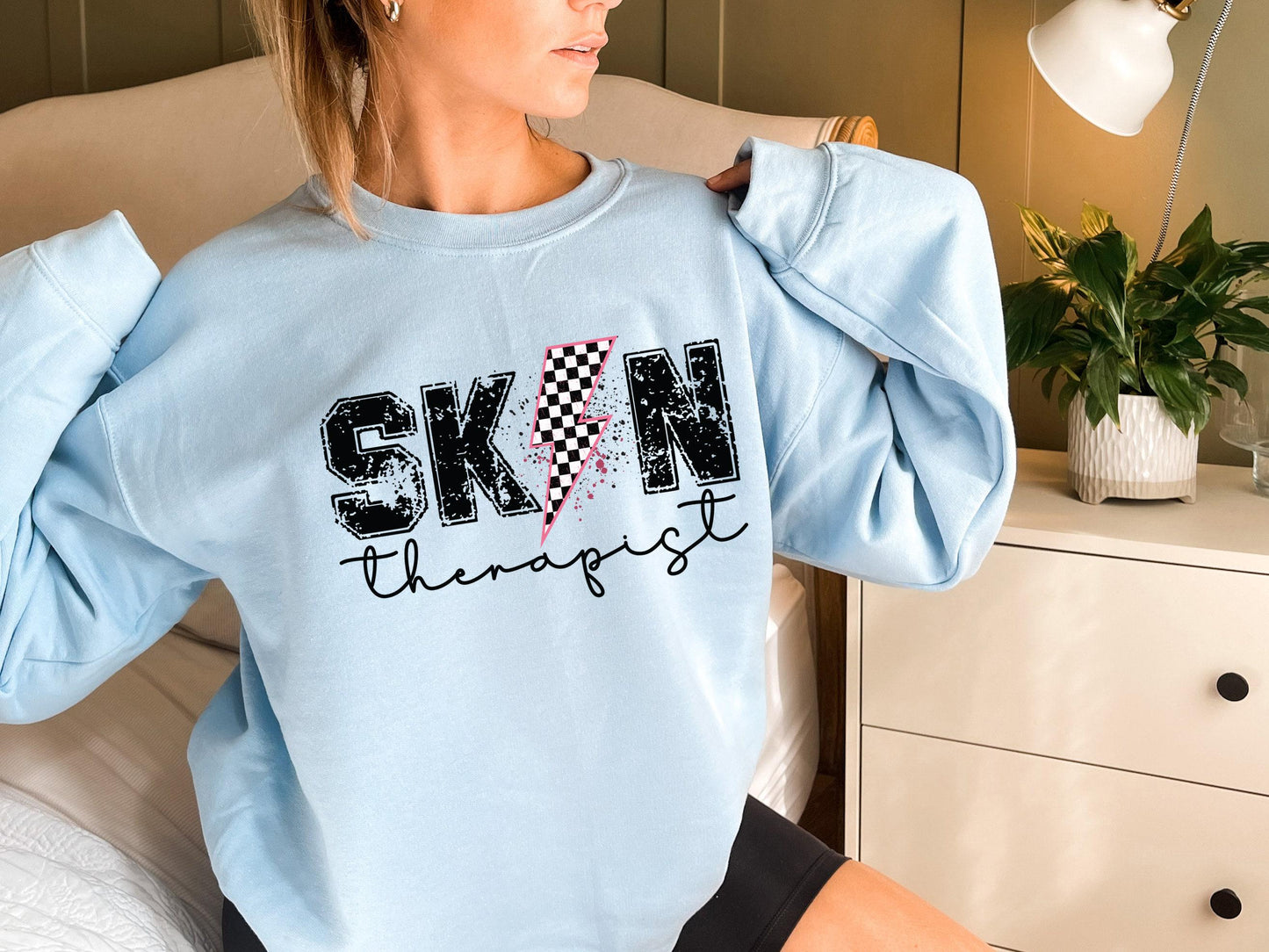 Trendy Skin Therapist Shirt, Women's Esthetician Sweatshirt, Cute Cosmetologist Shirt, Esthetician Graduation Gifts, Beautician Gift