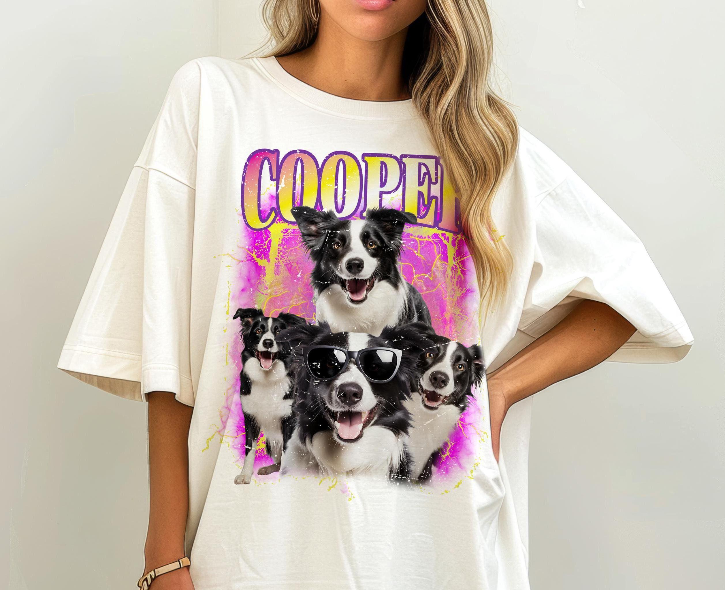 Custom Comfort Colors Dog Bootleg Shirt Pet Photo Shirt Vintage Custom Dog Shirt Personalized Dog Shirt Custom 90's Tee Bootleg Shirt
