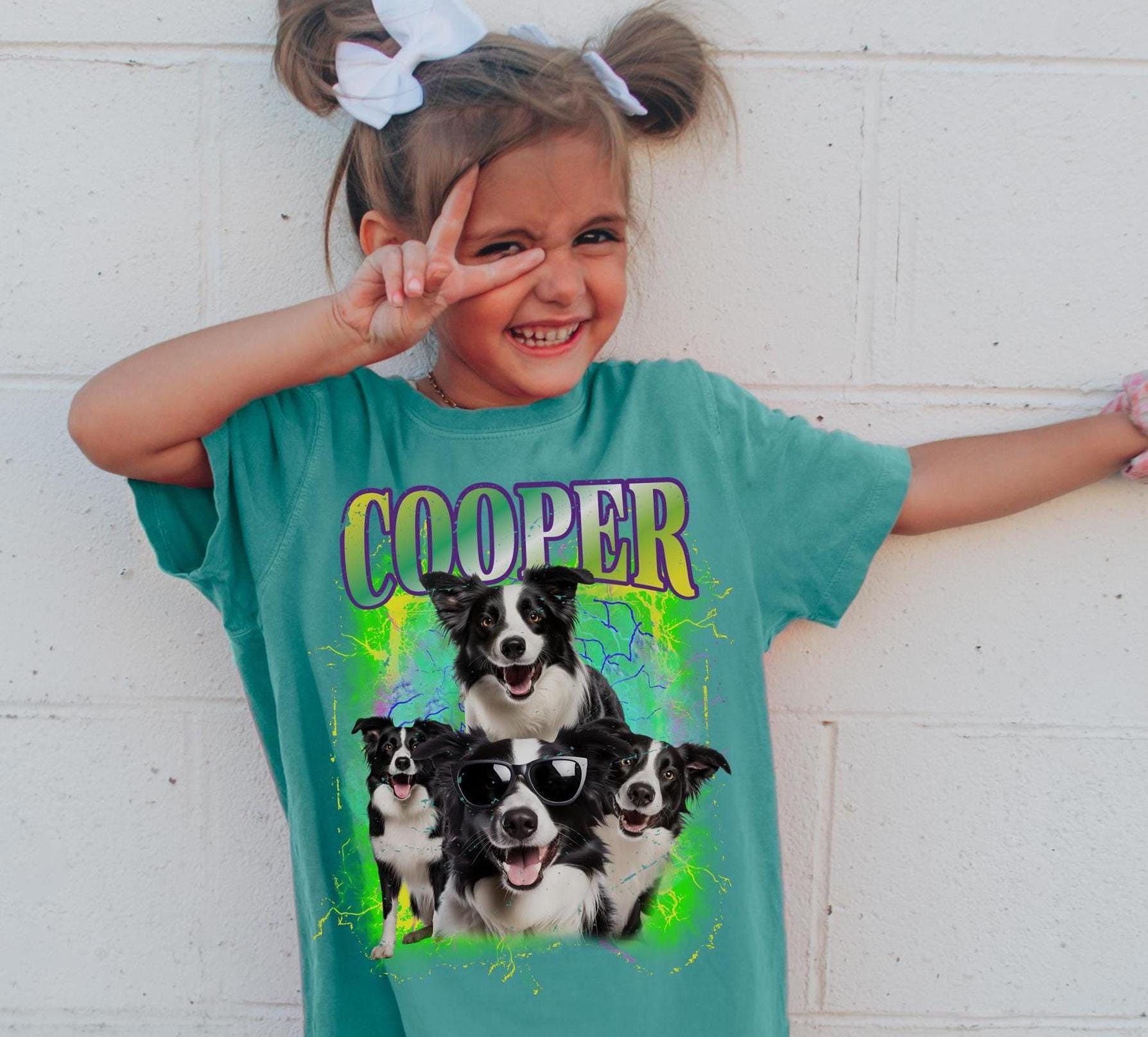 Custom Comfort Colors Dog Bootleg Shirt Pet Photo Shirt Vintage Custom Dog Shirt Personalized Dog Shirt Custom 90's Tee Bootleg Shirt