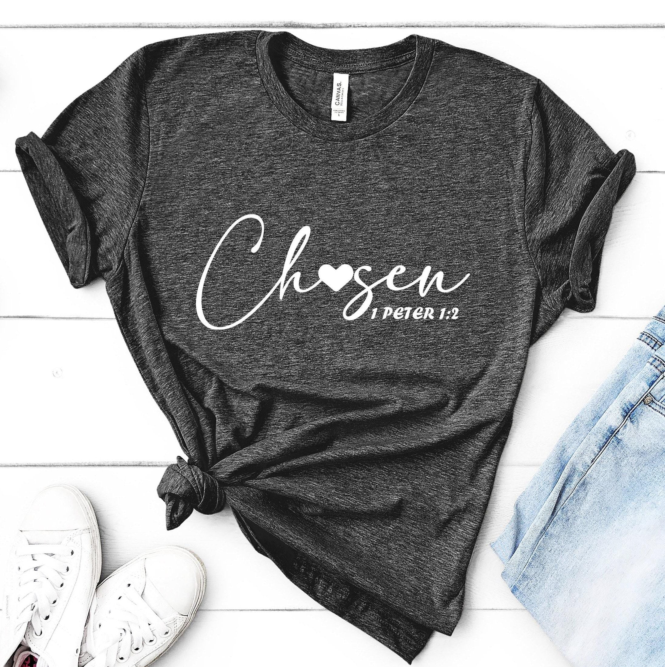 Chosen Shirt, Cute Christian Sweatshirt, Women's Religious Shirt, Bible Verse Hoodie, Faith Tshirt, Christian Gifts, Cat