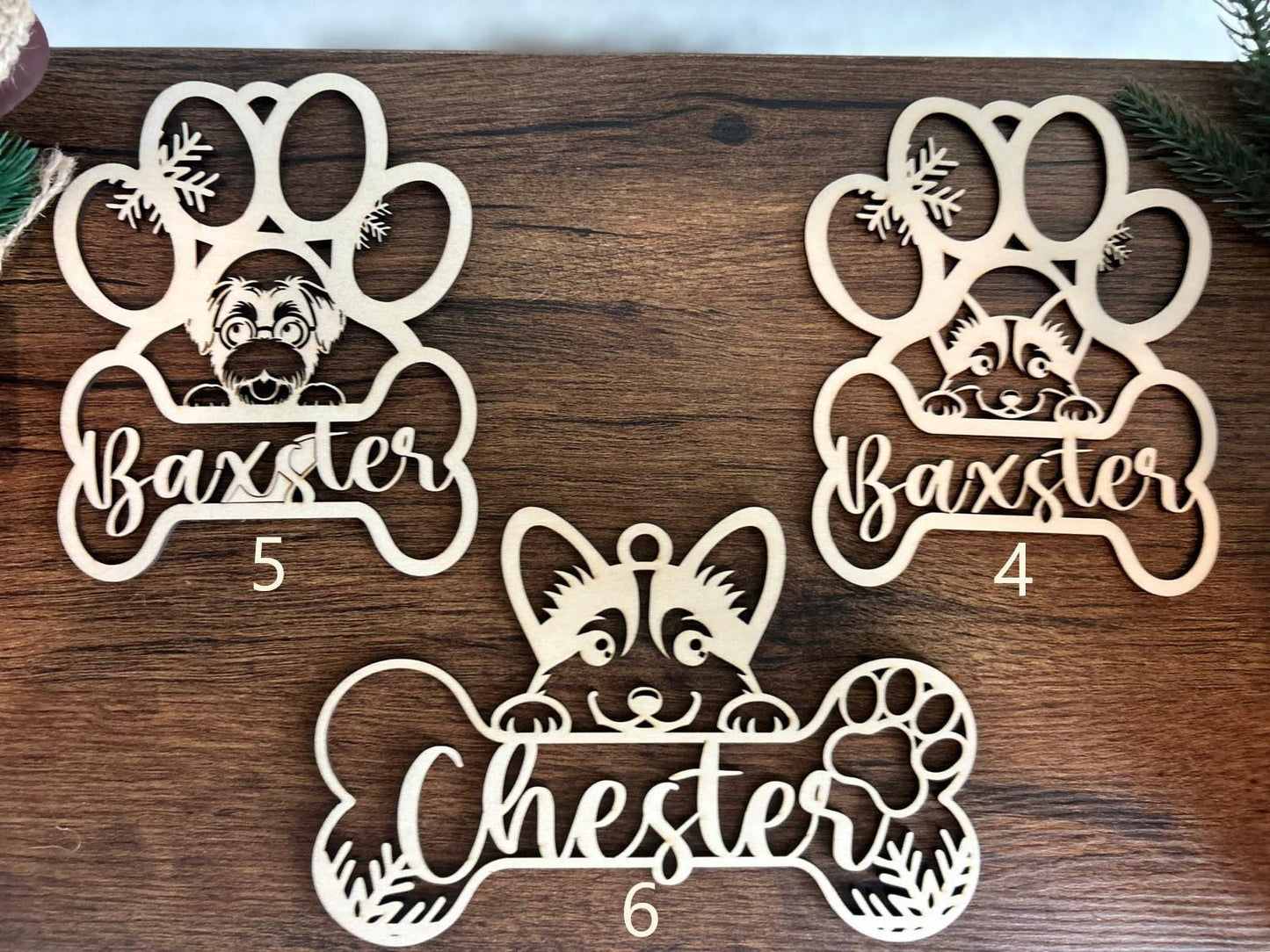 Personalized Dog Paw Ornament, Custom Dog with Name Christmas Ornament, Pet Memorial 2024 Ornament, Custom  Christmas Tree Decor