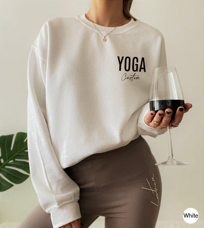 Custom Yoga Shirt, Women's Custom Yoga Sweatshirt, Personalized Yoga Hoodie, Custom Yogi Gift, Yoga Teacher Gift, Yoga Instructor Gift