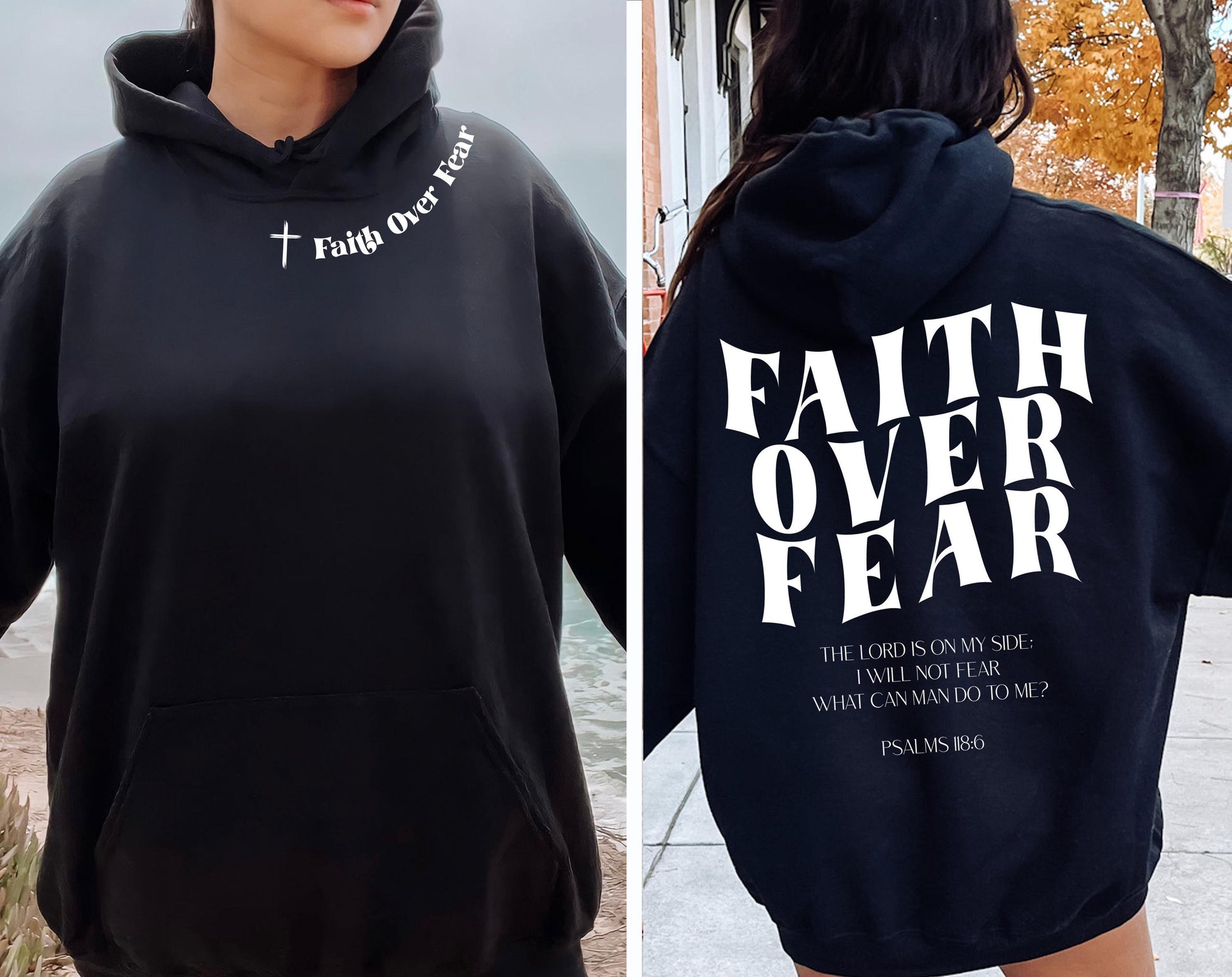 Christian Sweatshirt, Faith Over Fear Psalms 18:06 Shirt, Bible Verse Shirt, Religious Shirts, Faith Hoodie, Church Tee,Christian Gift