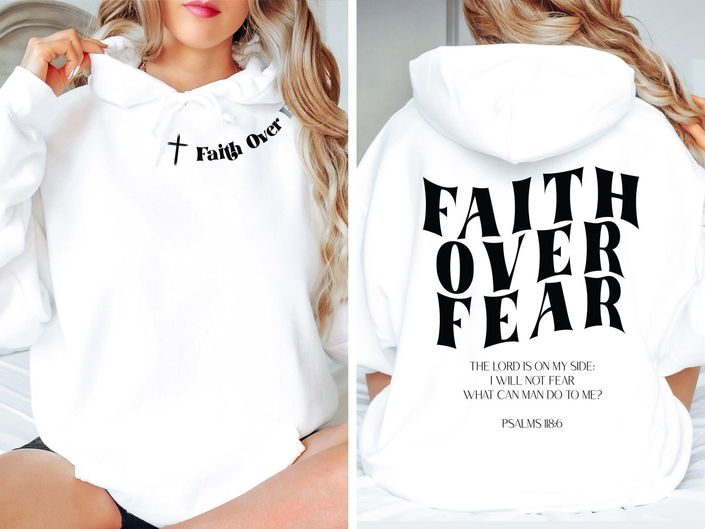 Christian Sweatshirt, Faith Over Fear Psalms 18:06 Shirt, Bible Verse Shirt, Religious Shirts, Faith Hoodie, Church Tee,Christian Gift