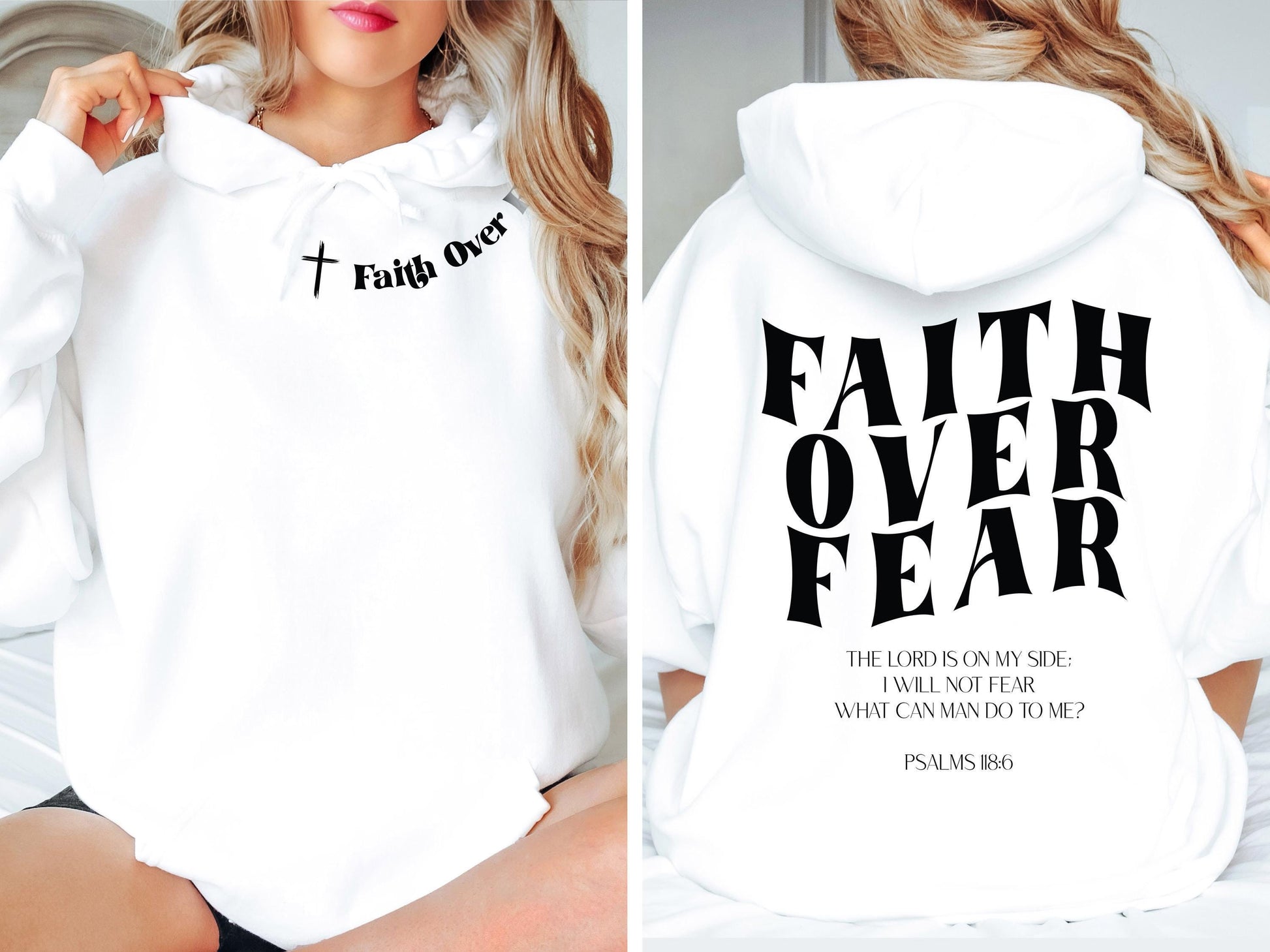 Christian Sweatshirt, Faith Over Fear Psalms 18:06 Shirt, Bible Verse Shirt, Religious Shirts, Faith Hoodie, Church Tee,Christian Gift