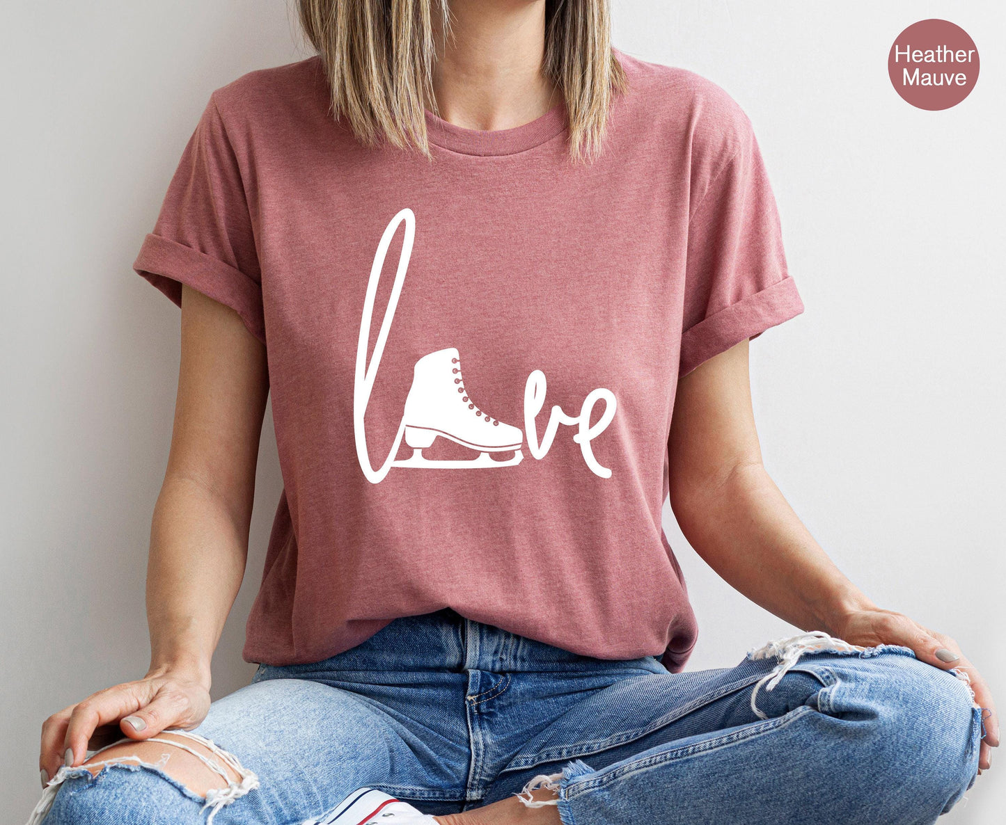 Ice Skating Sweatshirt, Love Skating Shirt, Women's Ice Skating Hoodie, Trendy Ice Skater Shirt, Ice Skating Gift, Skating Graphic Tee