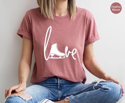 Ice Skating Sweatshirt, Love Skating Shirt, Women's Ice Skating Hoodie, Trendy Ice Skater Shirt, Ice Skating Gift, Skating Graphic Tee