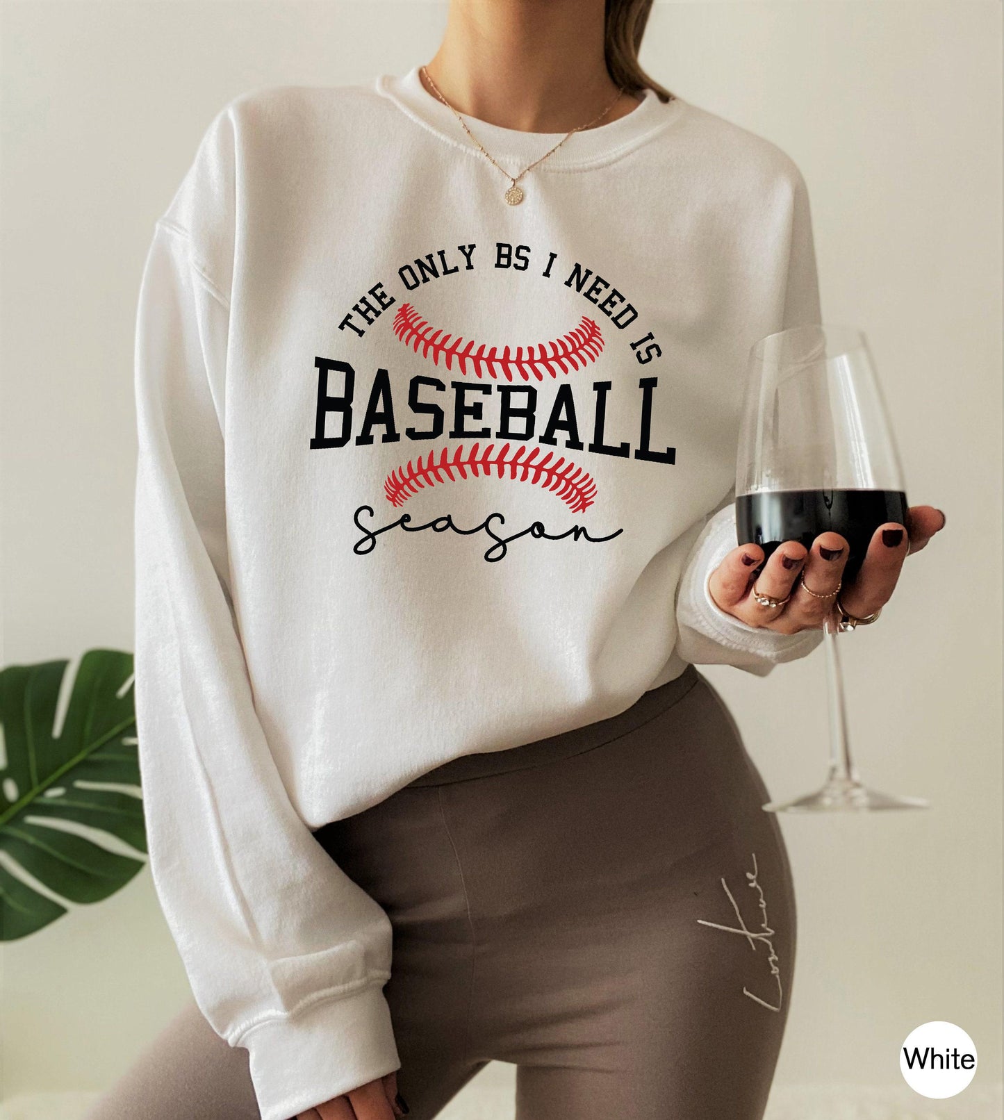 The Only BS I Need Is Baseball Shirt, Women's Funny Baseball Sweatshirt, Baseball Player Shirt, Game Day Hoodie, Sports Gift For Her