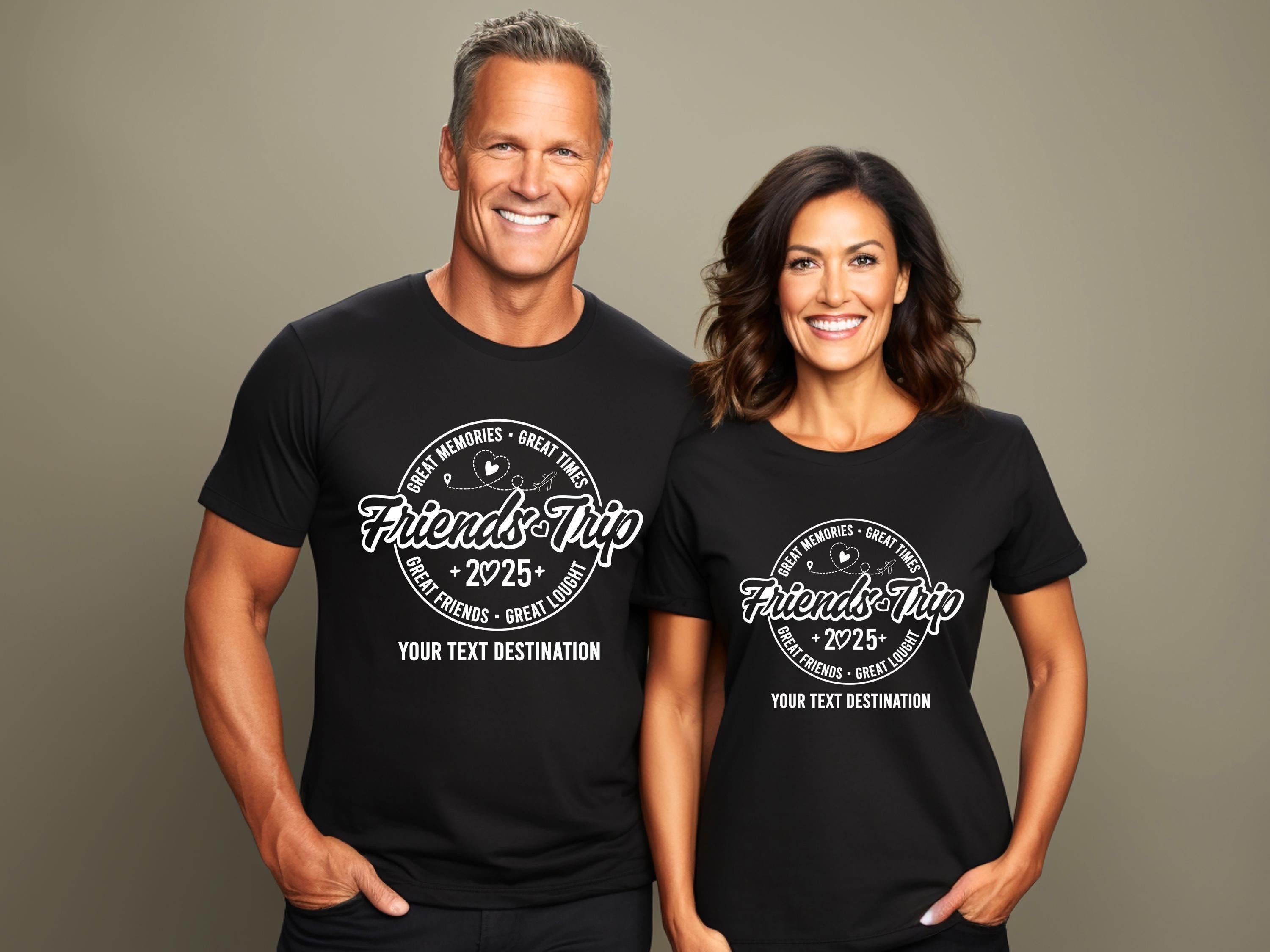 Friends Trip 2025 Tshirt, Personalized Vacation Vibe with Your Bestie Sweatshirt, Custom Matching Travel Friend Hoodie, 