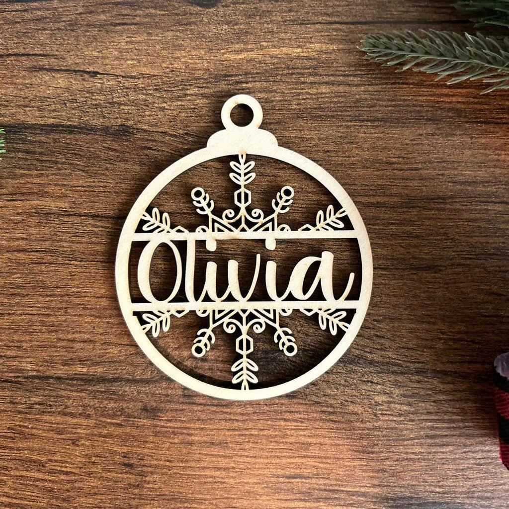 Custom Name Christmas Wood Ornament, Personalized Name Ornament, Deer Horned Ornament, Family Christmas Tree Decor, Christmas Gifts
