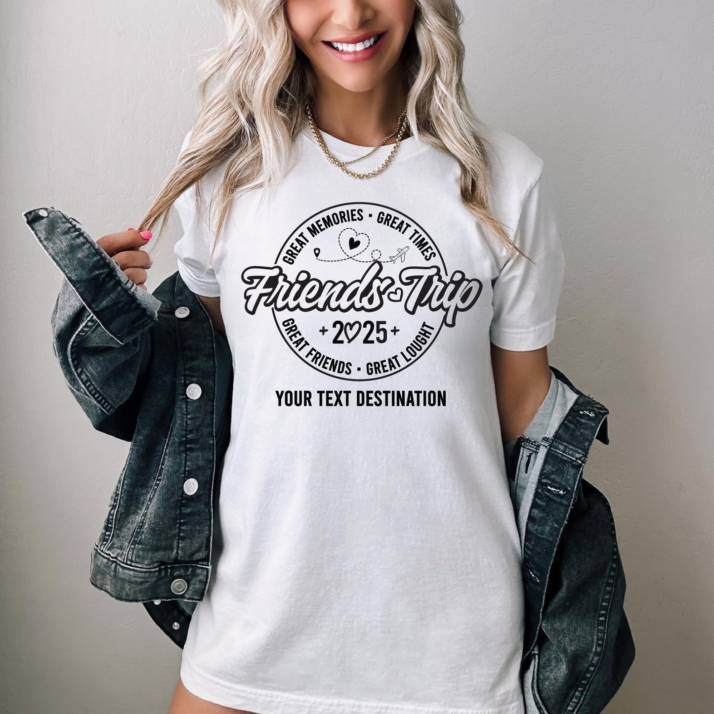 Friends Trip 2025 Tshirt, Personalized Vacation Vibe with Your Bestie Sweatshirt, Custom Matching Travel Friend Hoodie, Gift For Sis