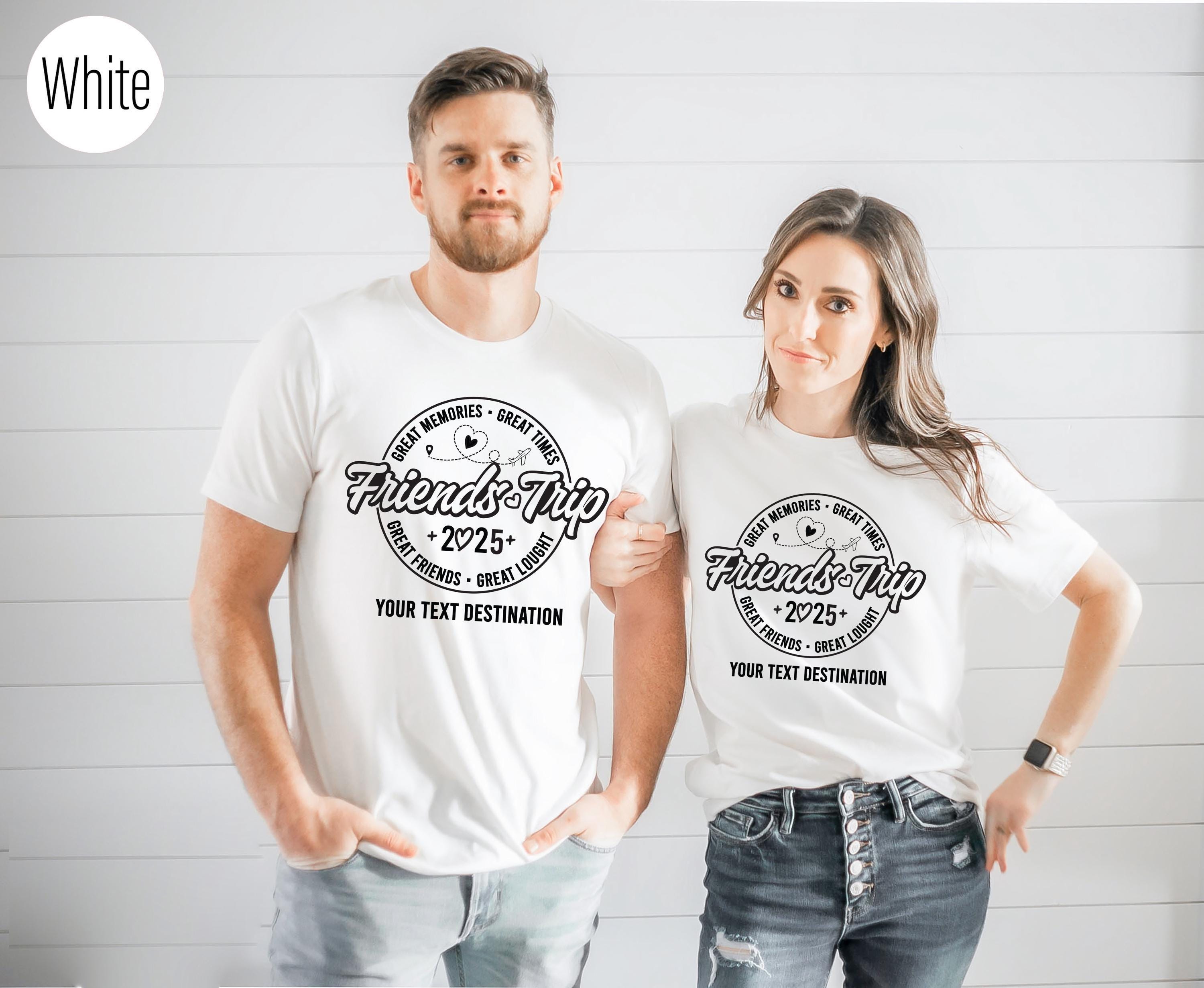 Friends Trip 2025 Tshirt, Personalized Vacation Vibe with Your Bestie Sweatshirt, Custom Matching Travel Friend Hoodie, 