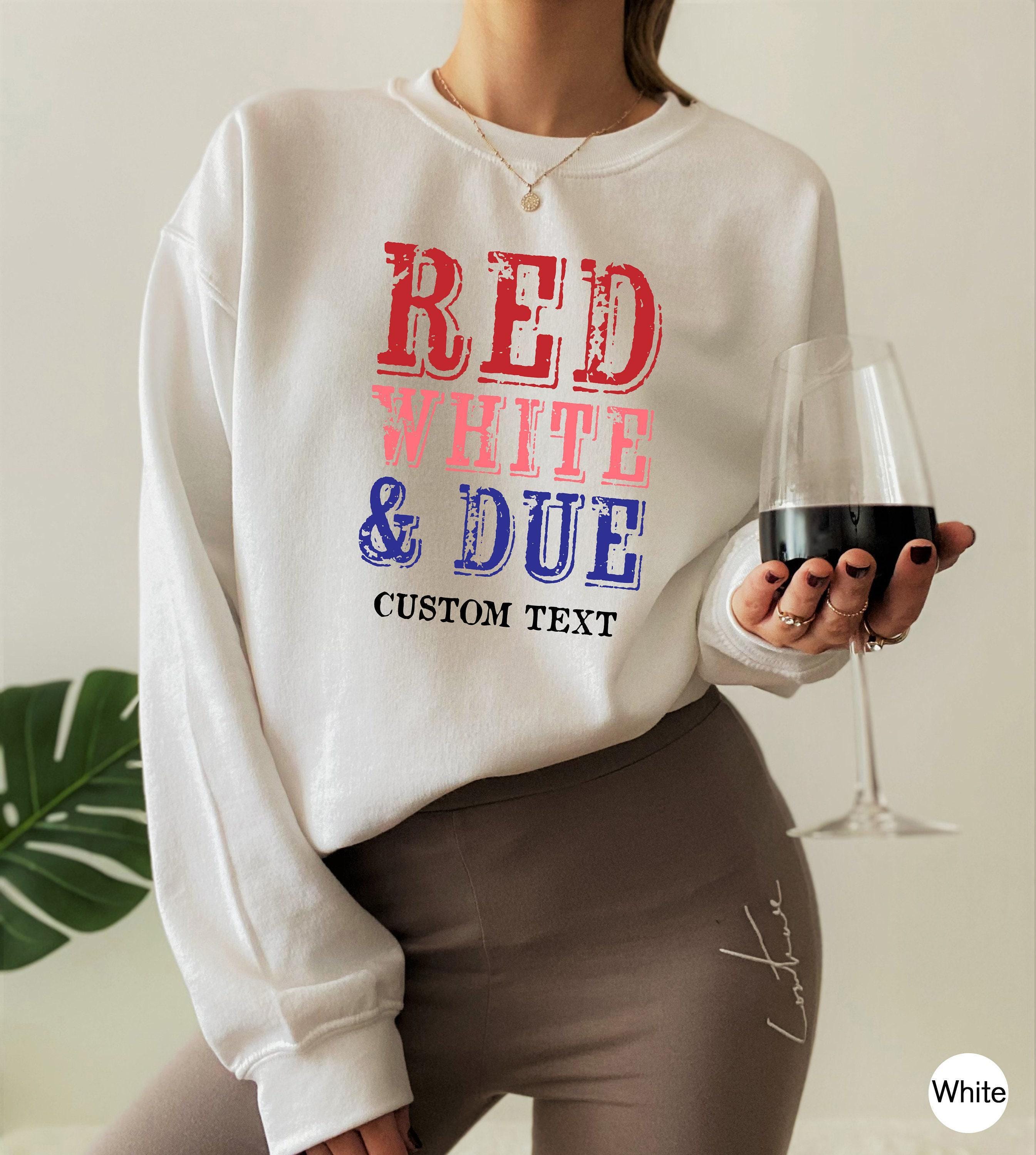 4th Of July Red White And Due Shirt, Custom Maternity Sweatshirt, Women's Pregnancy Announcement Shirt, Personalized Bab