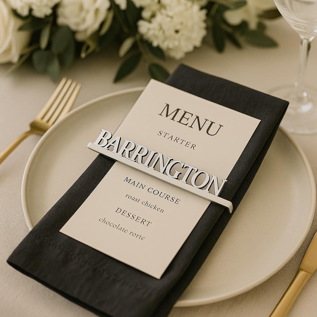Custom Wood Napkin Name Tag, Wedding Napkin Name Tags, Personalized Napkin Rings, Customized Special Dinner Name Sign, Wood Name Plate Tag,