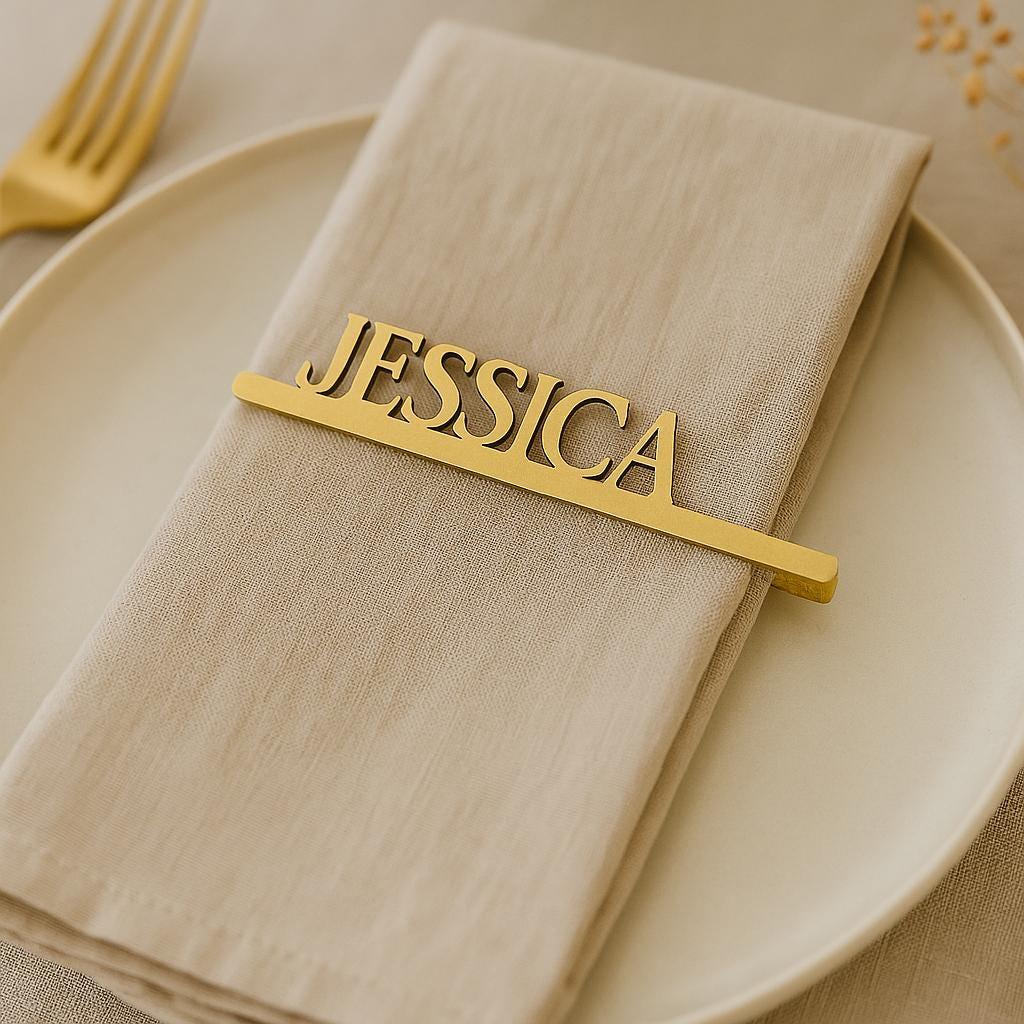 Custom Wood Napkin Name Tag, Wedding Napkin Name Tags, Personalized Napkin Rings, Customized Special Dinner Name Sign, Wood Name Plate Tag,