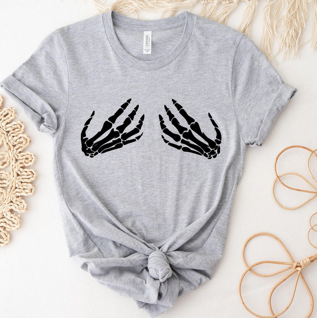 Skeleton Hand Sweatshirt, Hand Bra Shirt, Skeleton Boob Hand Hoodie, Halloween T shirt, Halloween Party Tshirt, Women Boobs Fall Tee