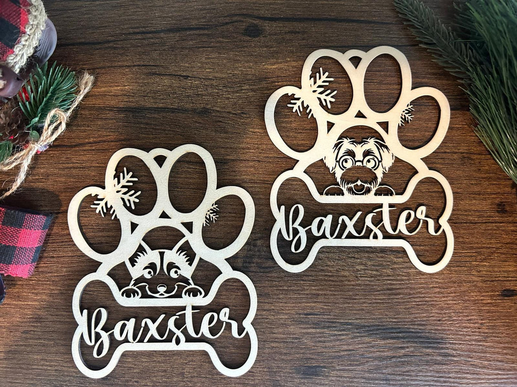 Personalized Dog Paw Ornament, Custom Dog Name Christmas Ornament, Pet Memorial 2024 Ornament, Christmas Tree Decor, Christmas Gifts