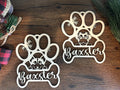 Personalized Dog Paw Ornament, Custom Dog Name Christmas Ornament, Pet Memorial 2024 Ornament, Christmas Tree Decor, Christmas Gifts