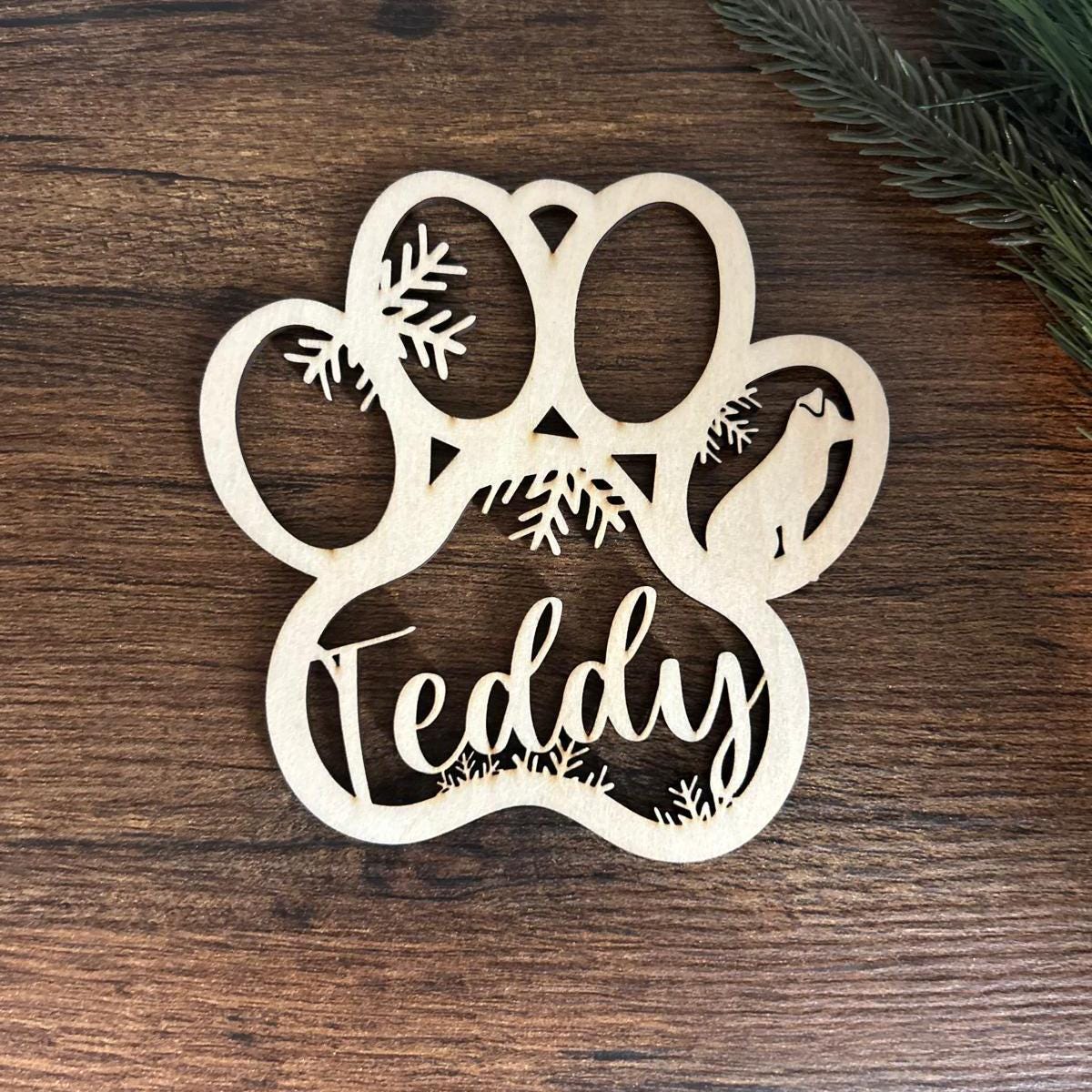 Personalized Dog Paw Ornament, Custom Dog Name Christmas Ornament, Pet Memorial 2024 Ornament, Christmas Tree Decor, Christmas Gifts