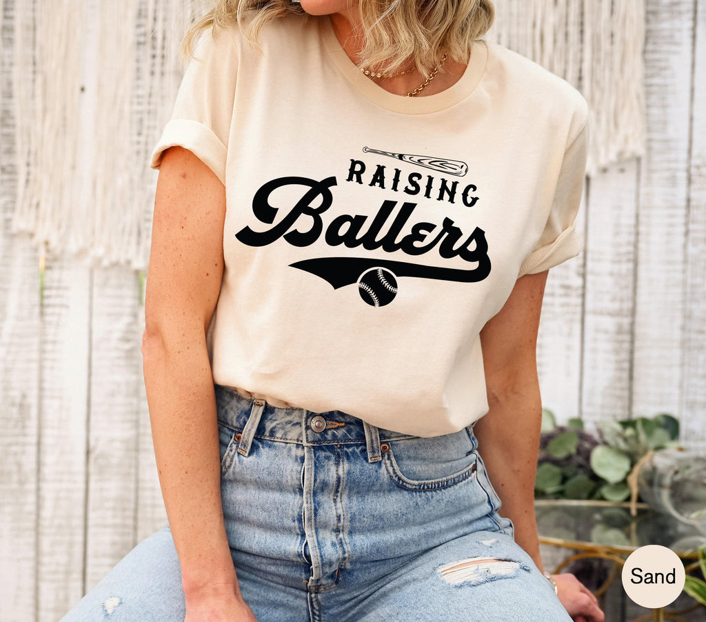 Raising Ballers Sweatshirt, Cute Baseball Mom Shirt, Mom's Baseball Hoodie, Trendy Baseball Coach Gifts, Baseball Gifts For Mom