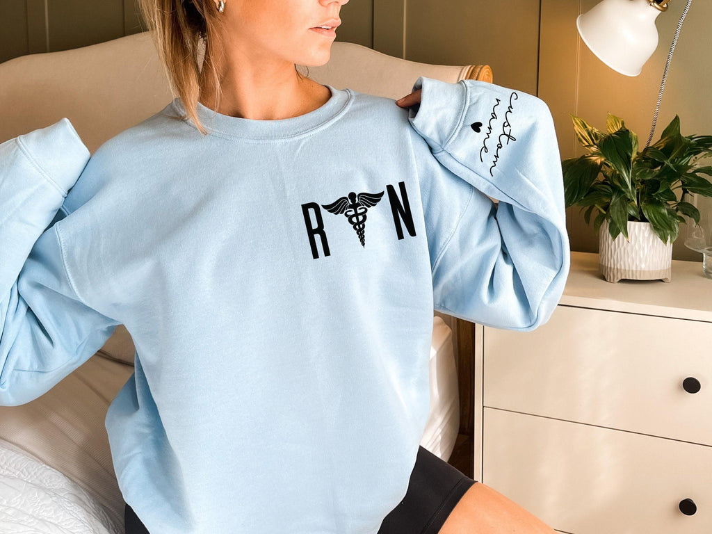 Custom Nurse Sweatshirt, Custom RN Shirt For Women, Registered Nurse Shirt, Personalized Nurse Gifts, Nursing Student Graduation Gift,K