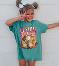 Custom Custom Photo Bootleg Cat Kids Shirt Personalized Comfort Colors Retro Dog Kids Shirt Pet Photo and Name Shirt for Toddler Youth
