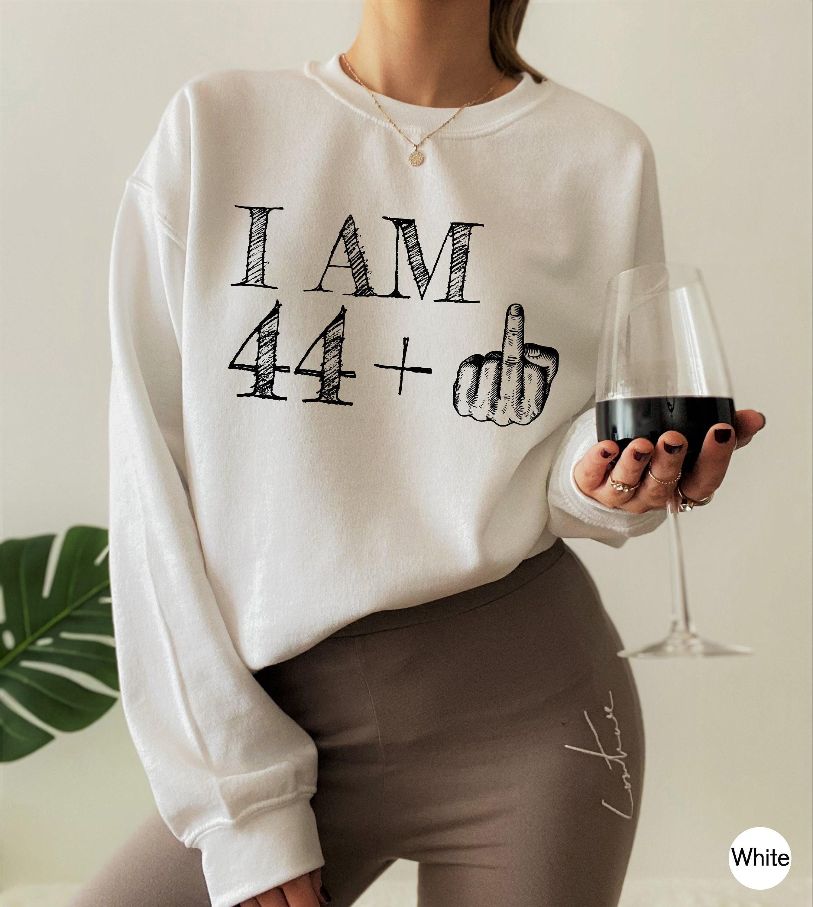 I'm 45 Plus Middle Finger Shirt, Women's 45th Birthday Shirt, Funny Birthday Tshirt, 50th Birthday Gifts For Her, Friend Birthday Gift