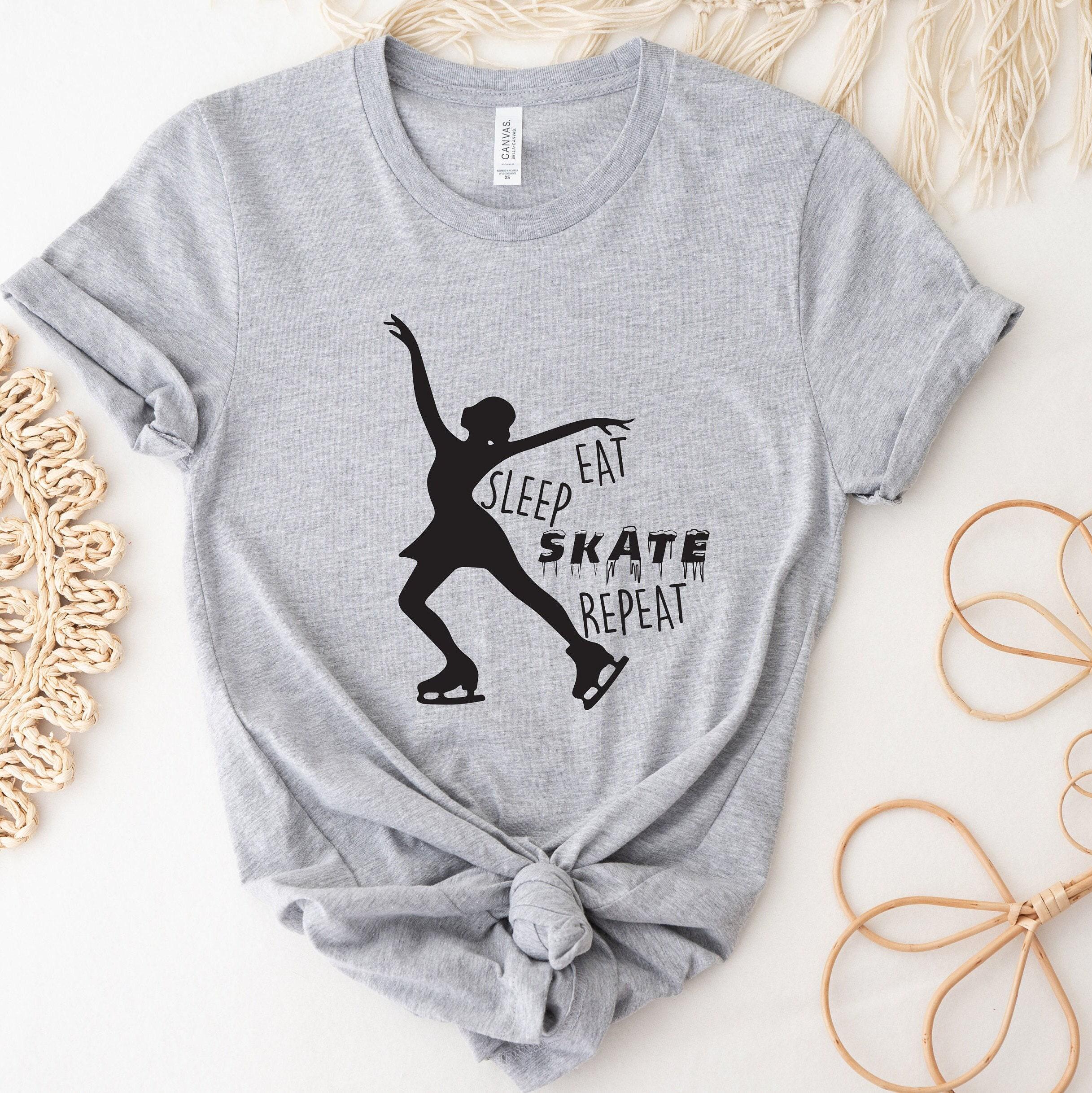 Funny Ice Skating Sweatshirt, Women's Figure Skating Shirt, Eat Sleep Skate Repeat Hoodie, Cute Ice Skating Gifts, Skating Graphic Tee