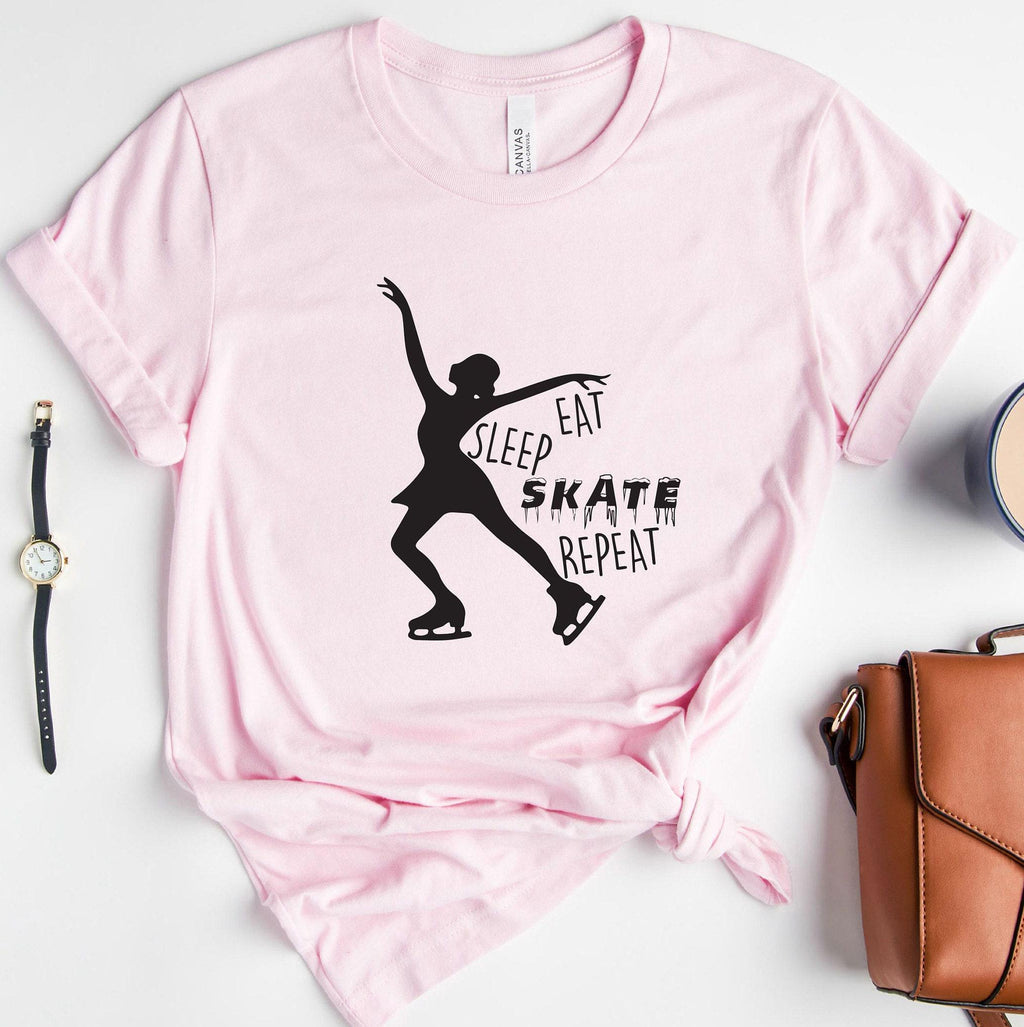 Funny Ice Skating Sweatshirt, Women's Figure Skating Shirt, Eat Sleep Skate Repeat Hoodie, Cute Ice Skating Gifts, Skating Graphic Tee