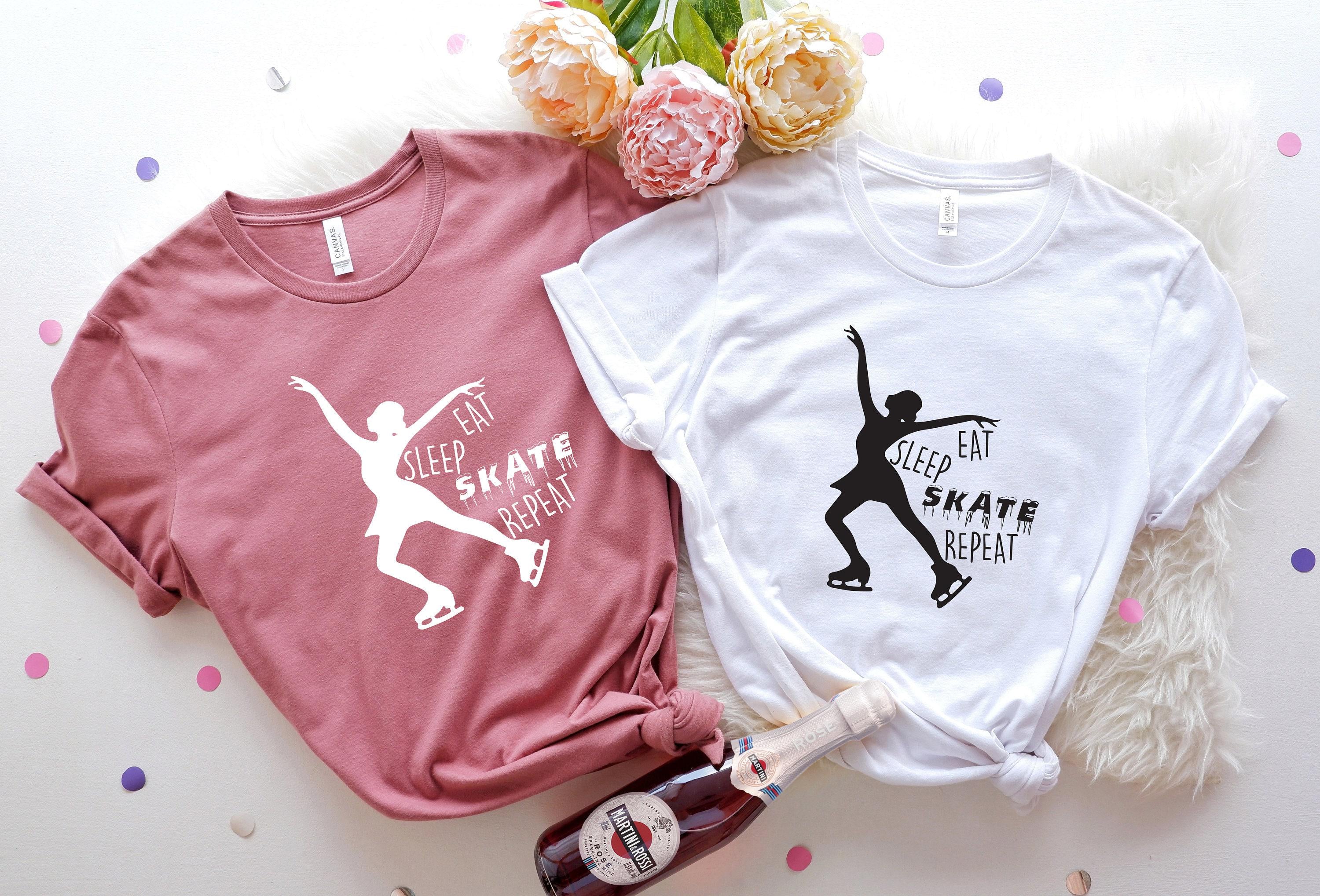 Funny Ice Skating Sweatshirt, Women's Figure Skating Shirt, Eat Sleep Skate Repeat Hoodie, Cute Ice Skating Gifts, Skating Graphic Tee