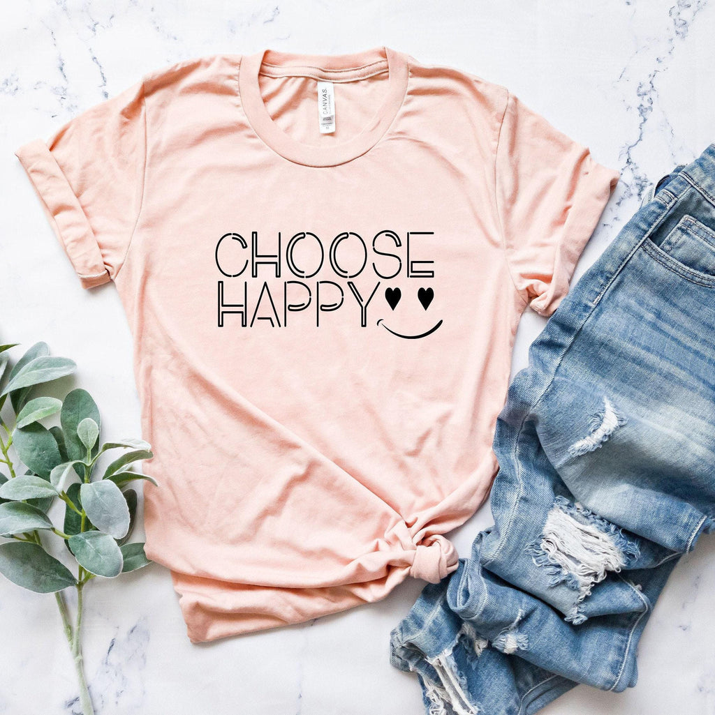 Choose Happy Sweatshirt, Be Happy Shirt, Smile Face Sweatshirt, Motivational Quote Shirt,  Gifts For Women, Mental Health Hoodie