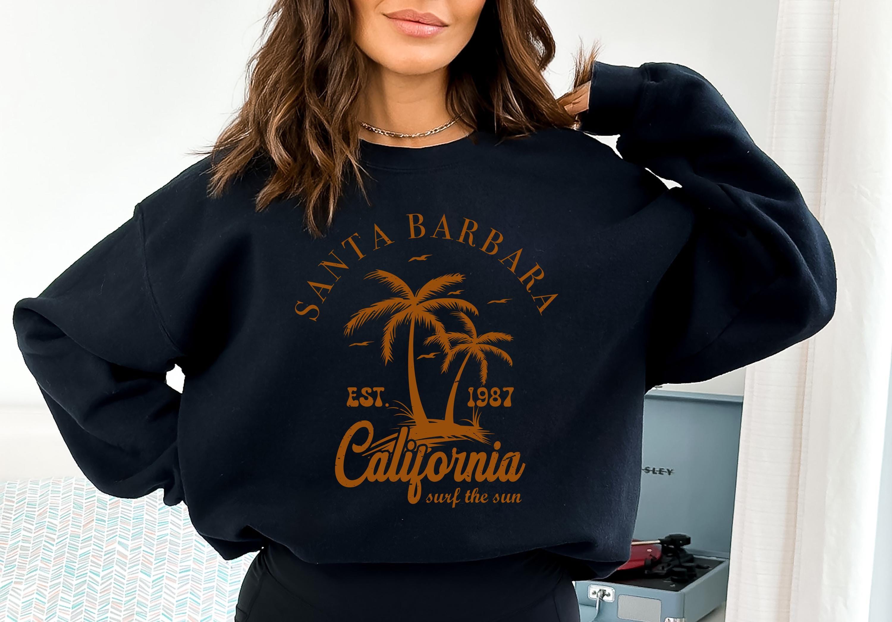Santa Barbara Est 1987 California Sweatshirt | Hometown Shirts For Woman, Palm Tree Shirt, Ocean Lover Shirt, Summer Bea