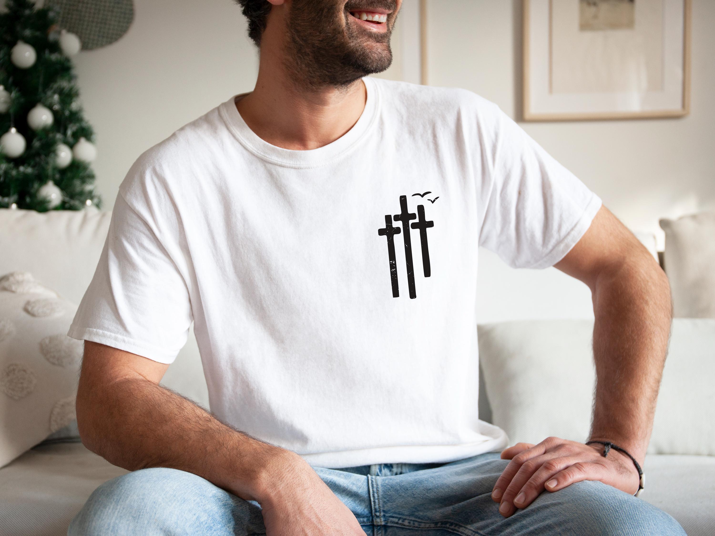 Minimalist Christian Cross Hoodie | Religious Sweatshirt For Men, Religious Gift Men, Retro Faith T Shirt, God Blessed S