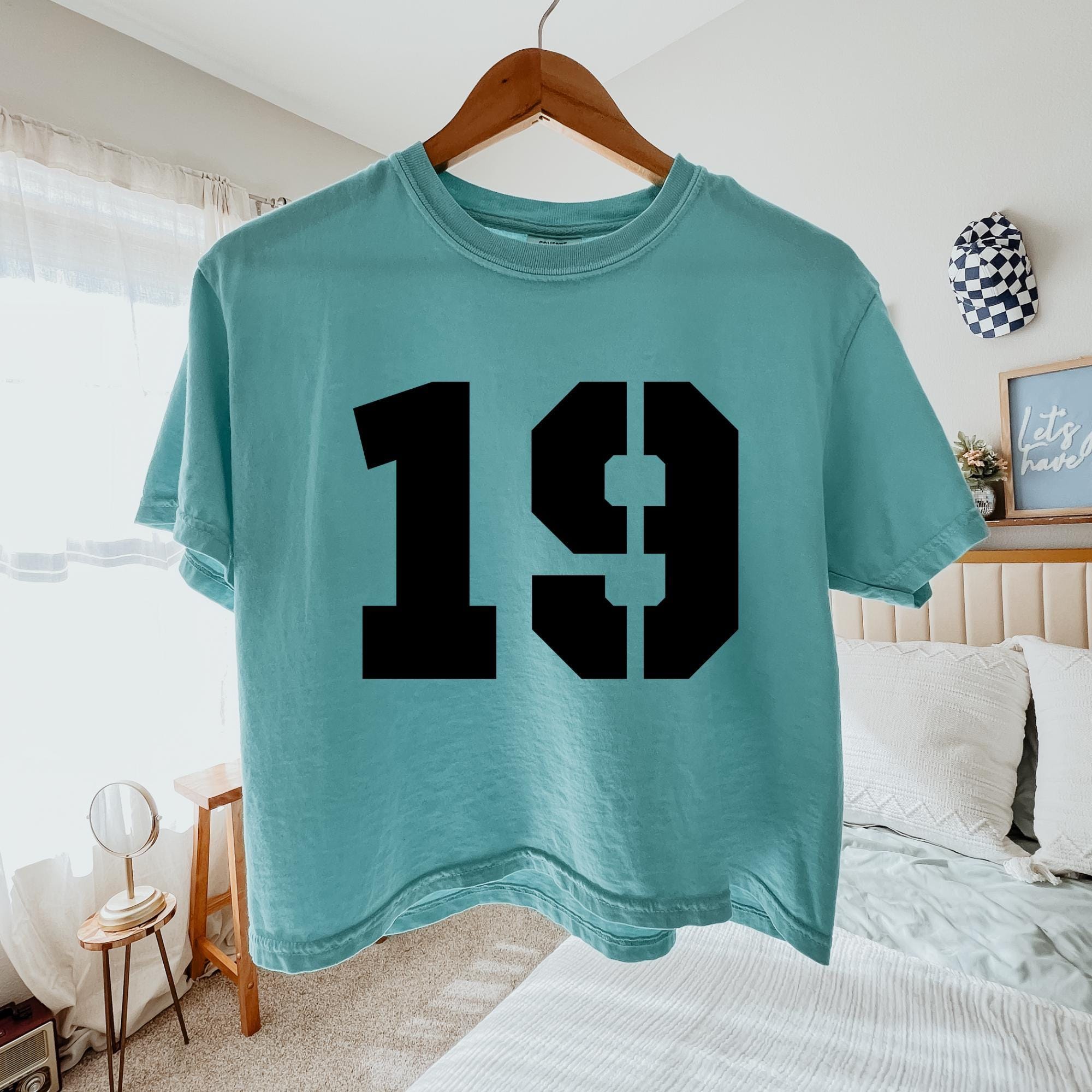 Comfort Colors Custom Number Boxy Tee | Personalized Your Number Shirt, Team Mascot Shirt, Jersey Number Tshirt, Team Spirit Shirt