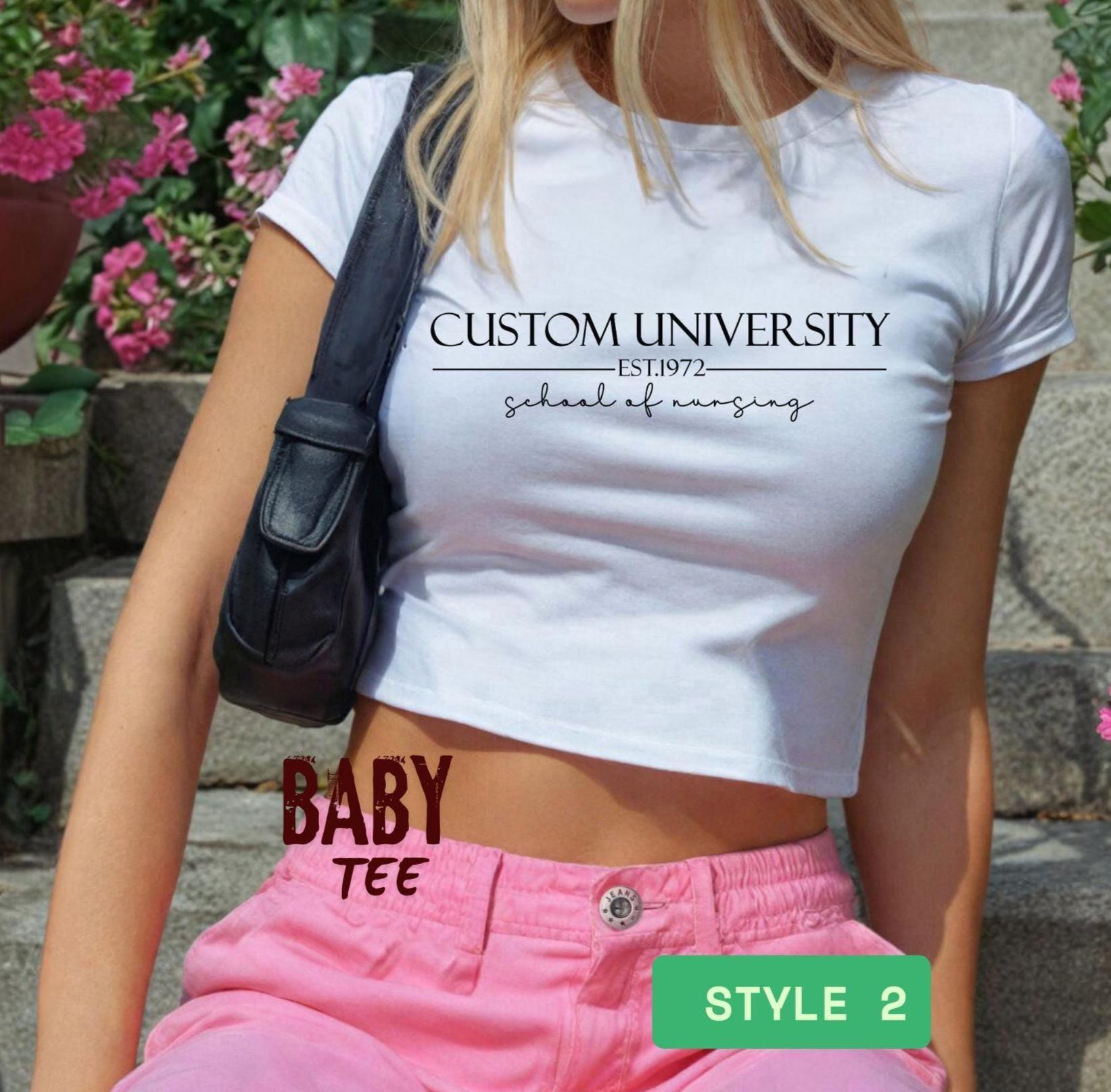 Custom University Baby Tee | Top Personalized School  Racer Tank Tops, College Student Gift, University Grad Gift, Game Day Apparel
