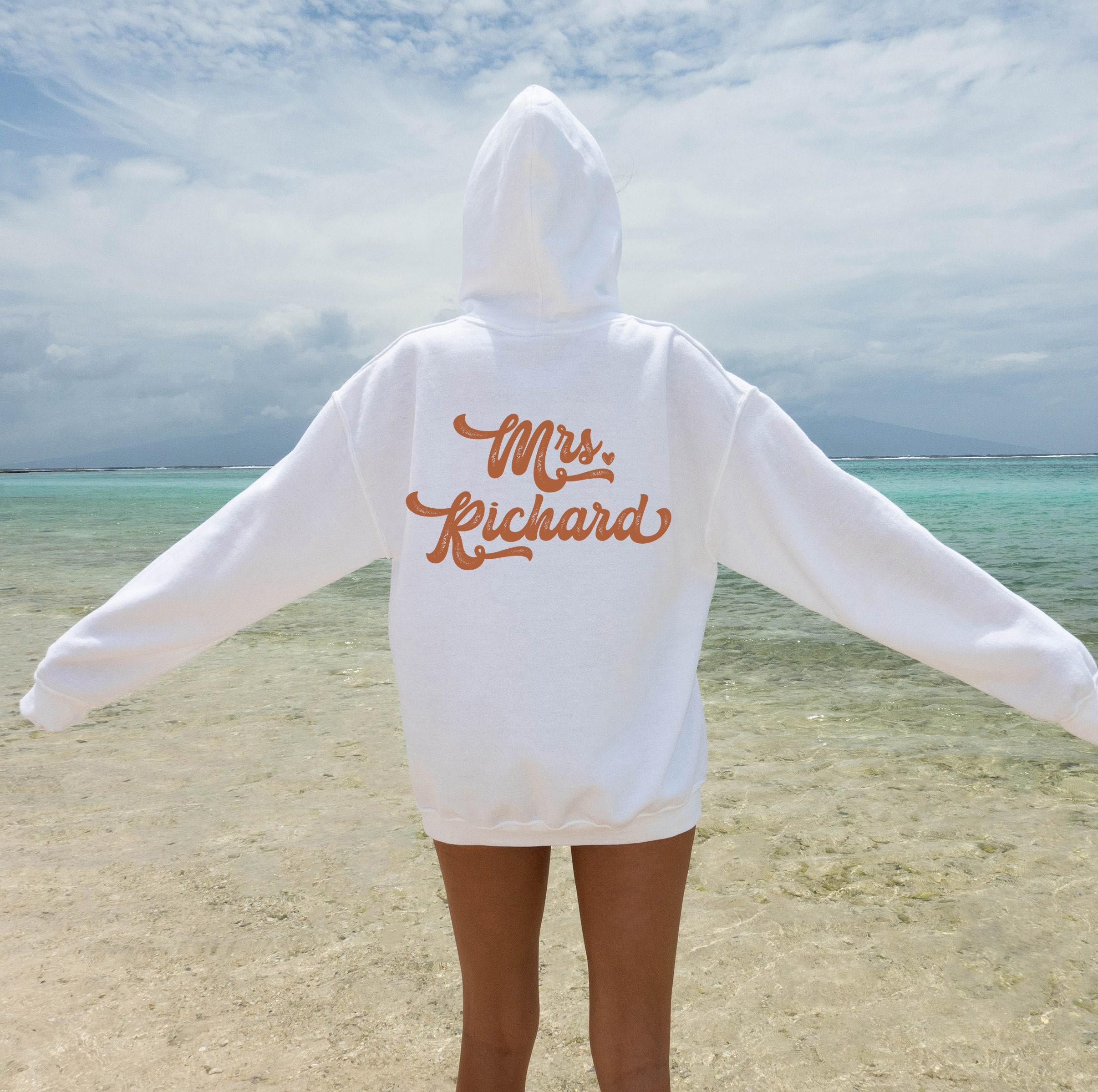 Custom Mrs Hoodie | Personalized Bride Sweatshirt, Bridal Party Gifts, Bridal Shower Gifts, Custom Wedding Gifts, Engage
